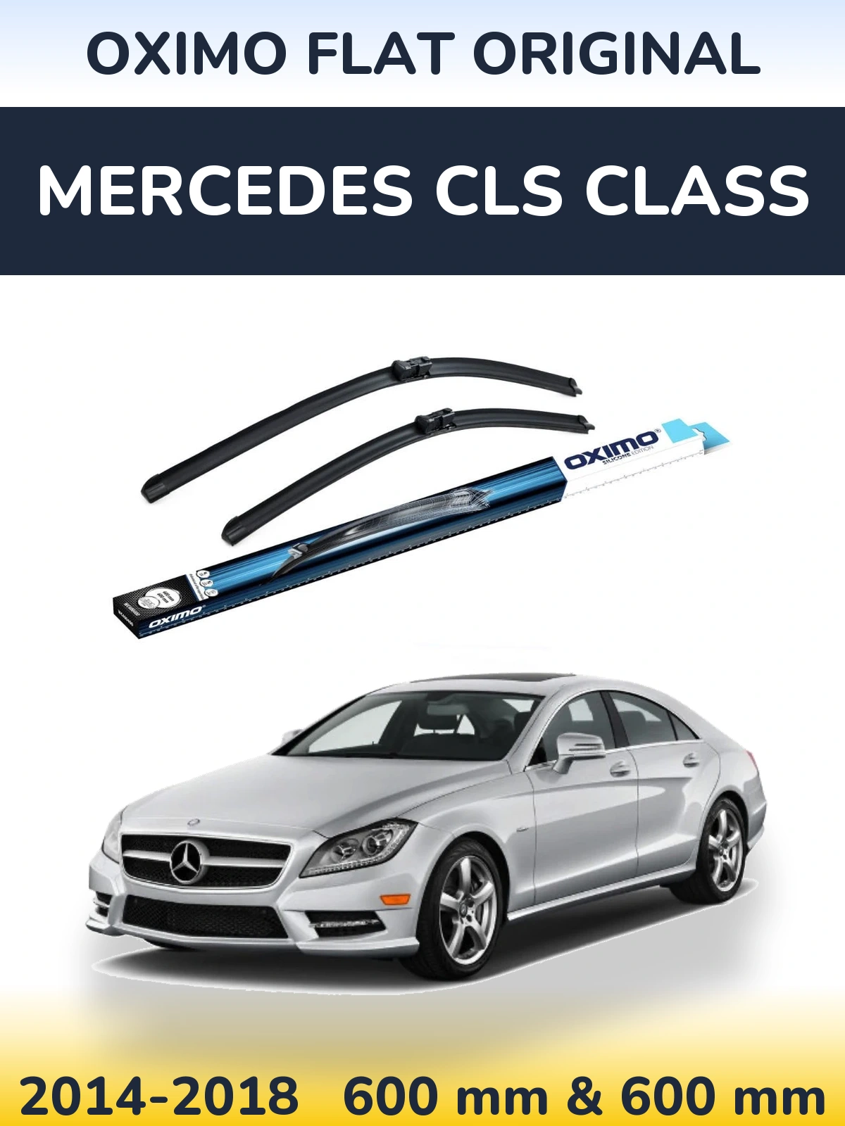 Комплект передних дворников Oximo Flat Original 600 & 600 мм для Mercedes CLS Class 2014-2018