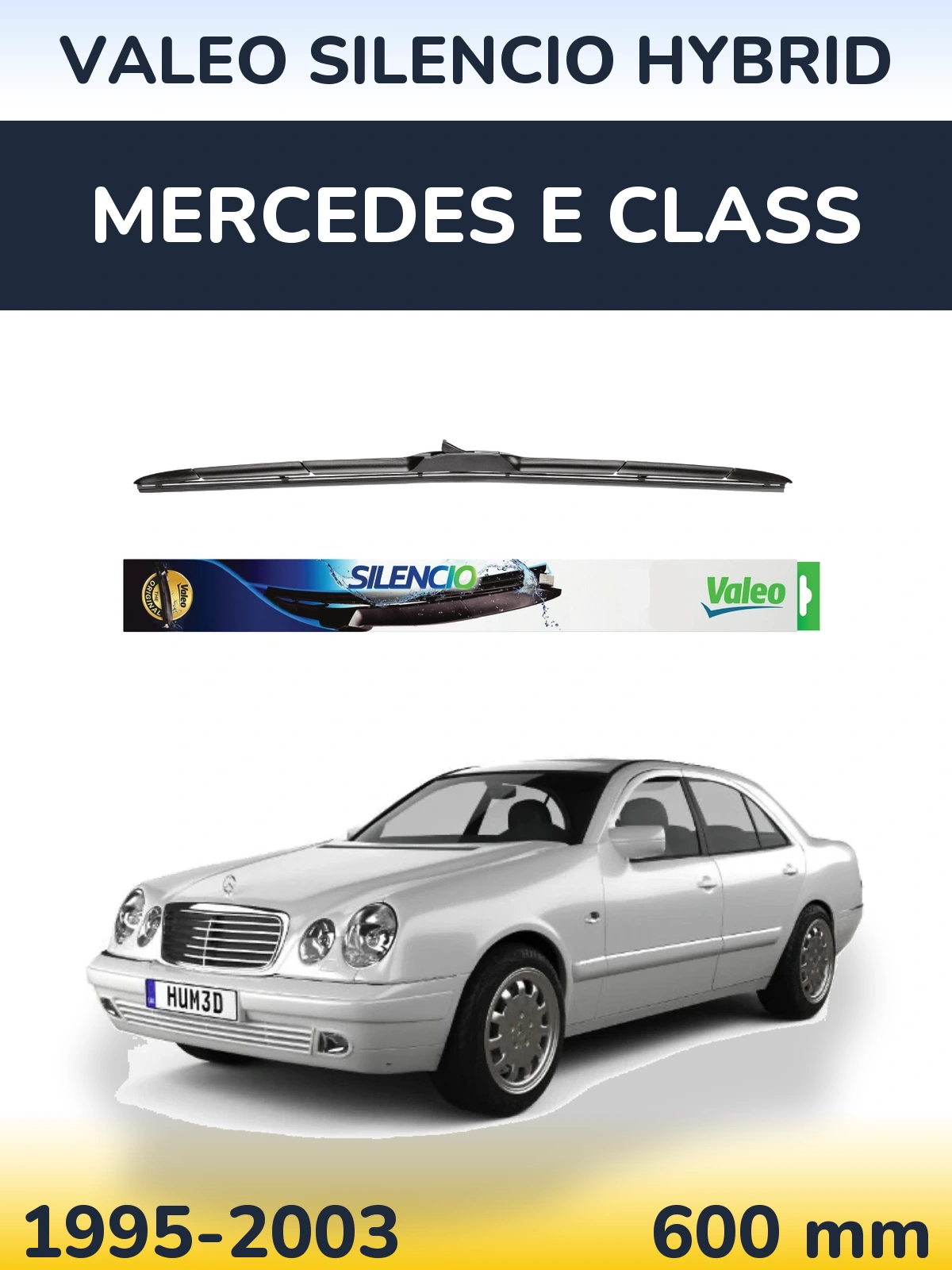 Front wiper blade Valeo Silencio Hybrid 600 mm for Mercedes E Class 1995-2003