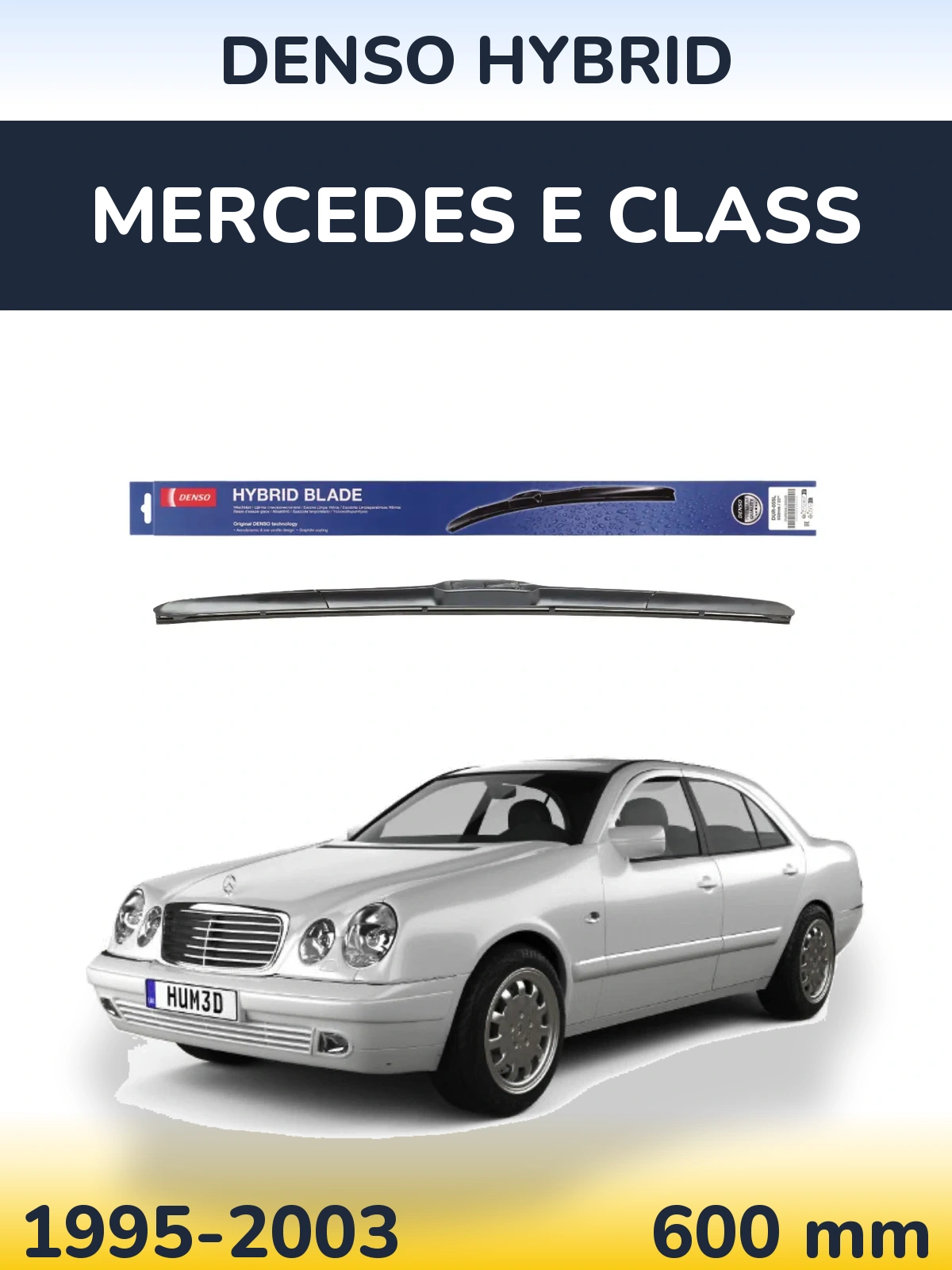 Front wiper blade Denso Hybrid 600 mm for Mercedes E Class 1995-2003