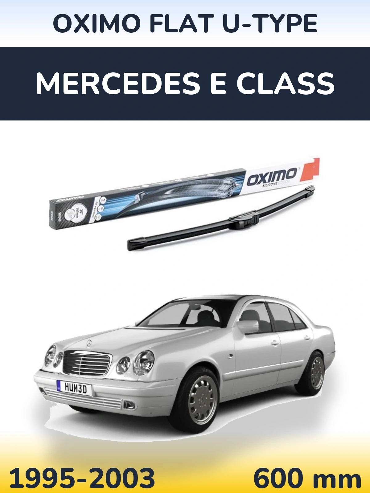 Front wiper blade Oximo Flat U-type 600 mm for Mercedes E Class 1995-2003