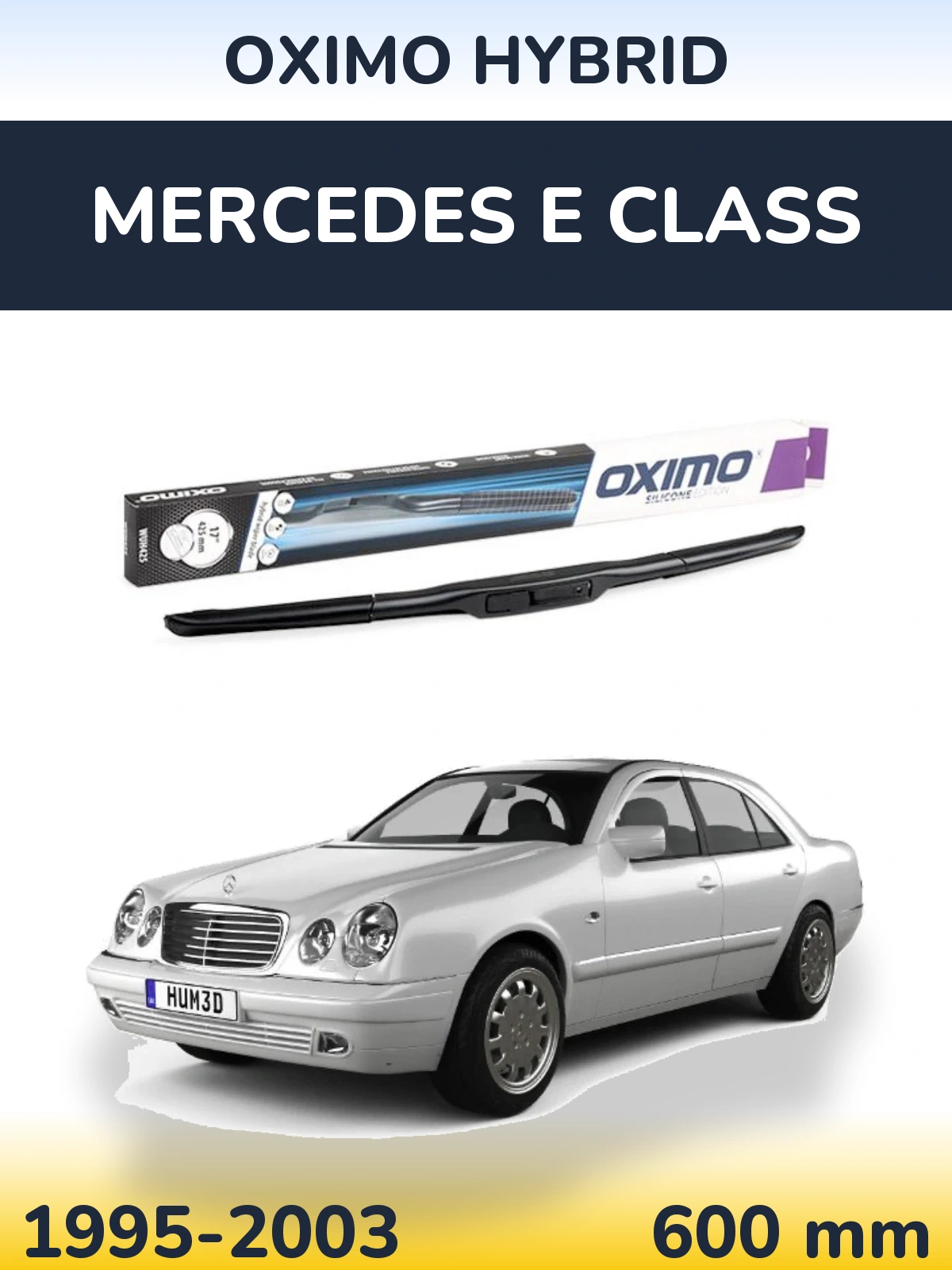 Передний дворник Oximo Hybrid 600 мм для Mercedes E Class 1995-2003