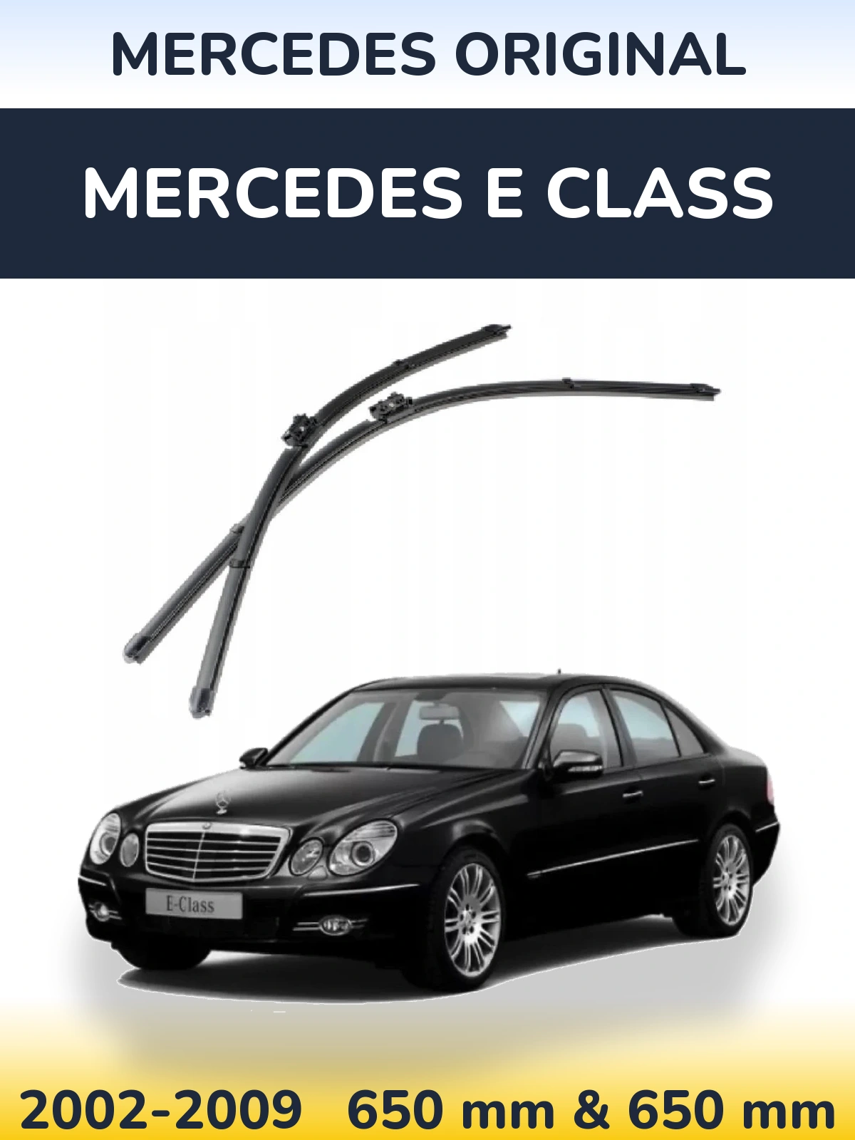 Front wiper blade set Mercedes OEM Mercedes Original 650 & 650 mm for Mercedes E Class 2002-2009