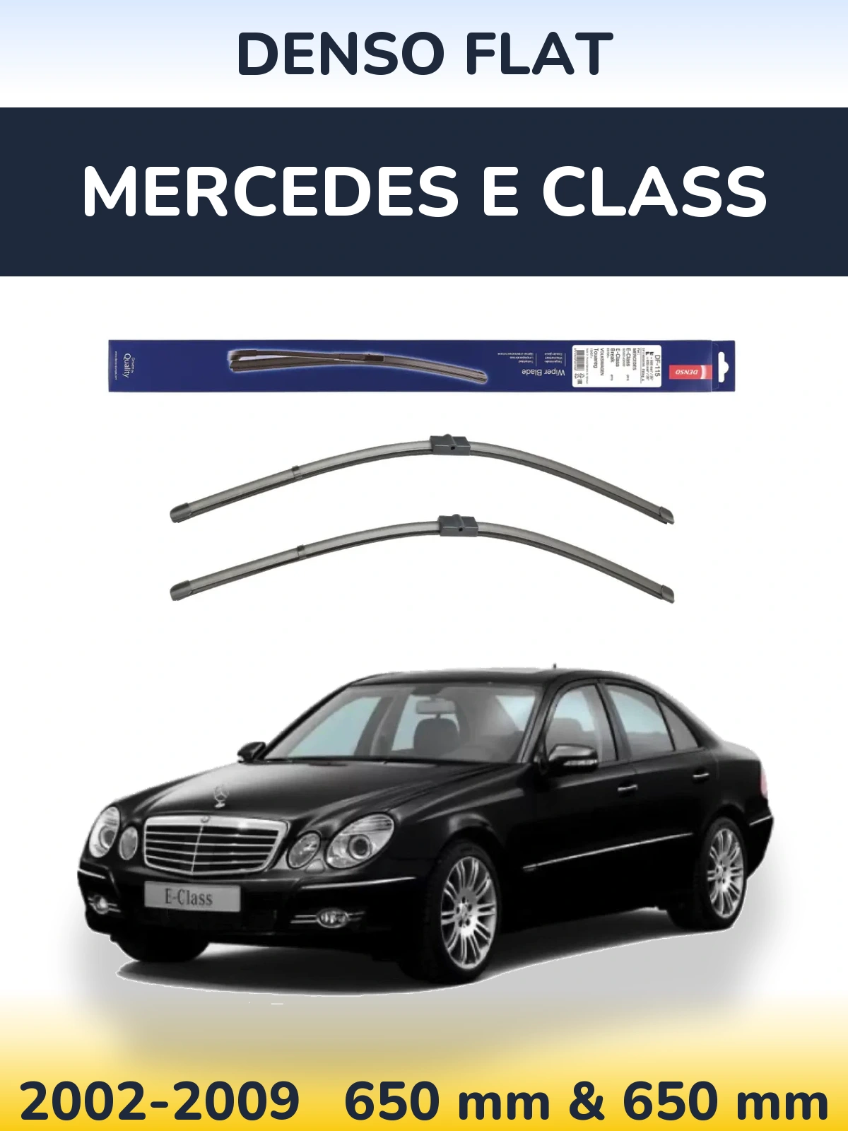 Komplet przednich wycieraczek Denso Flat 650 & 650 mm do Mercedes Klasa E 2002-2009