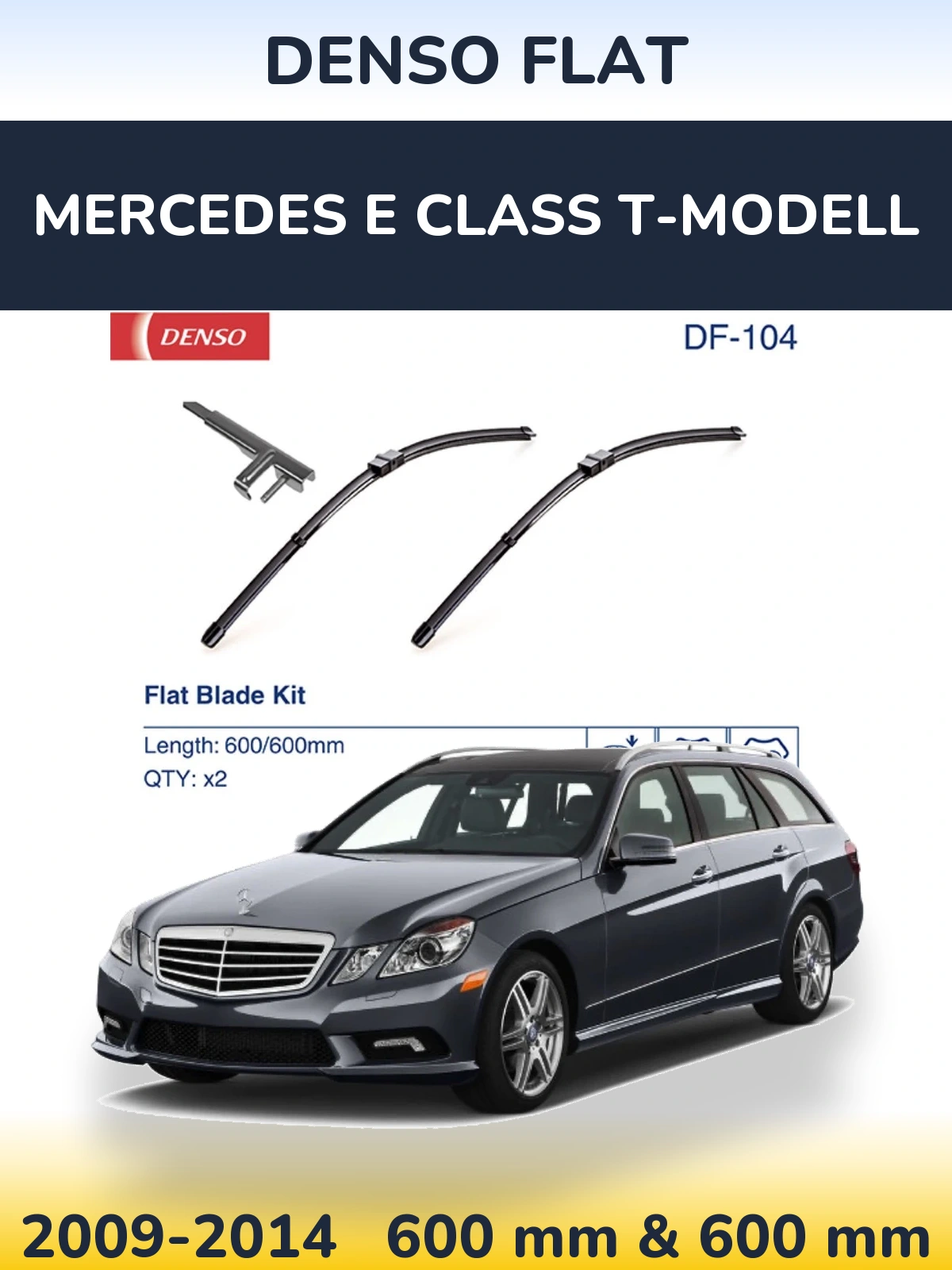 Комплект передних дворников Denso Flat 600 & 600 мм для Mercedes E Class T-Модельl 2009-2014