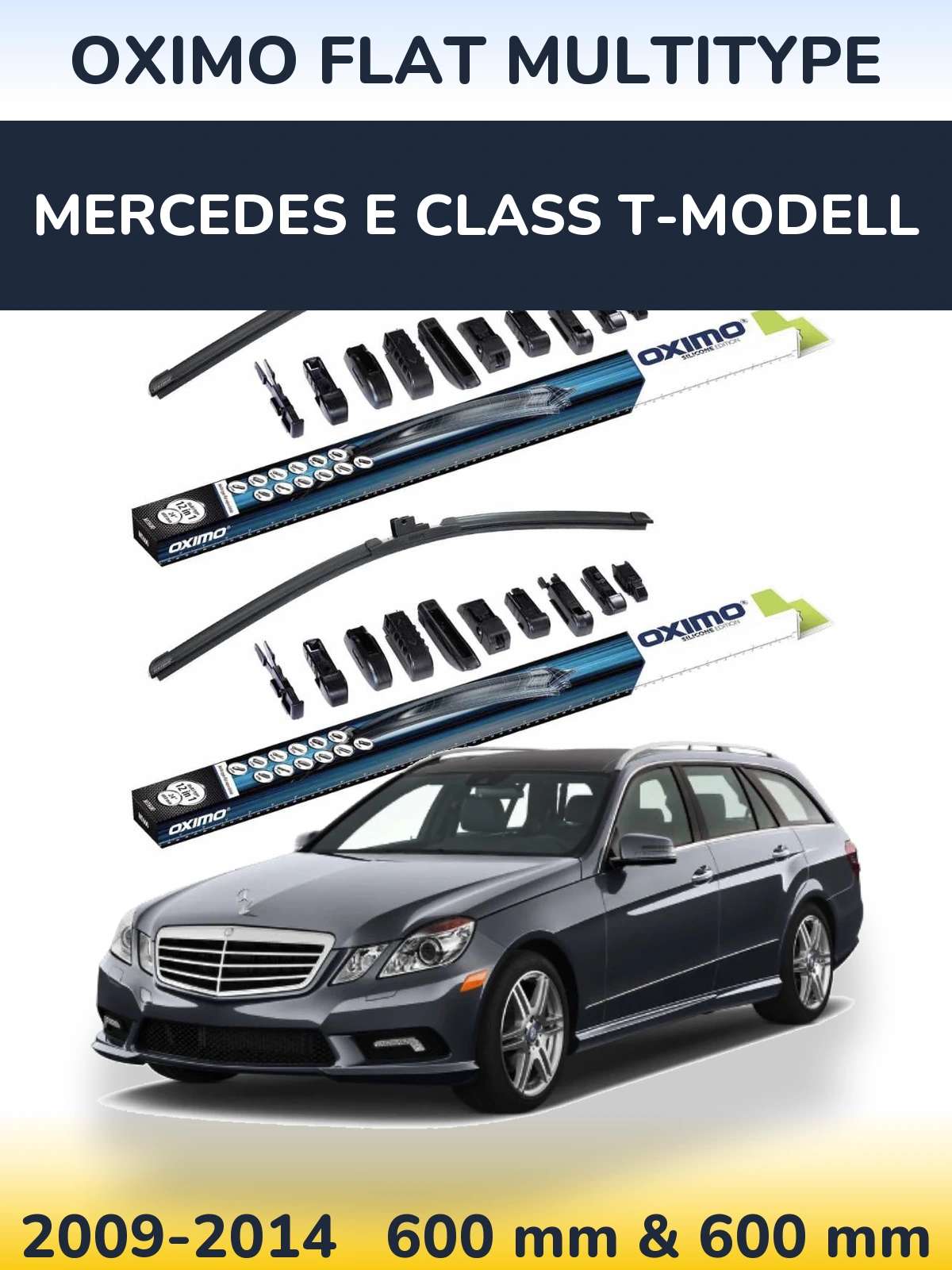 Комплект передніх щіток Oximo Flat MultiТипe 600 & 600 мм для Mercedes E Class T-Модельl 2009-2014