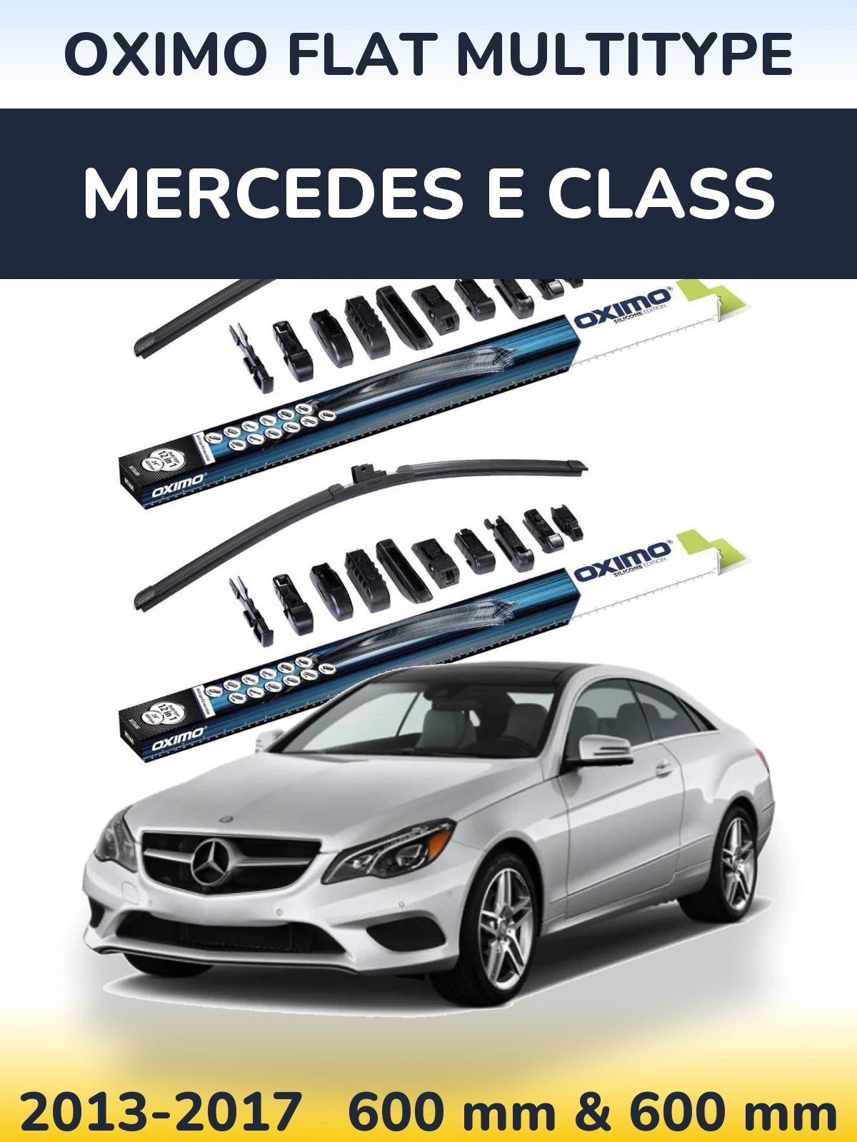 Komplet przednich wycieraczek Oximo Flat MultiType 600 & 600 mm do Mercedes Klasa E 2013-2017