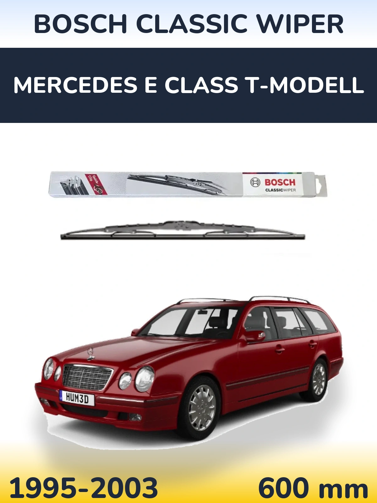Przednia wycieraczka BOSCH Classic Wiper 600 mm do Mercedes Klasa E T-Modell 1995-2003