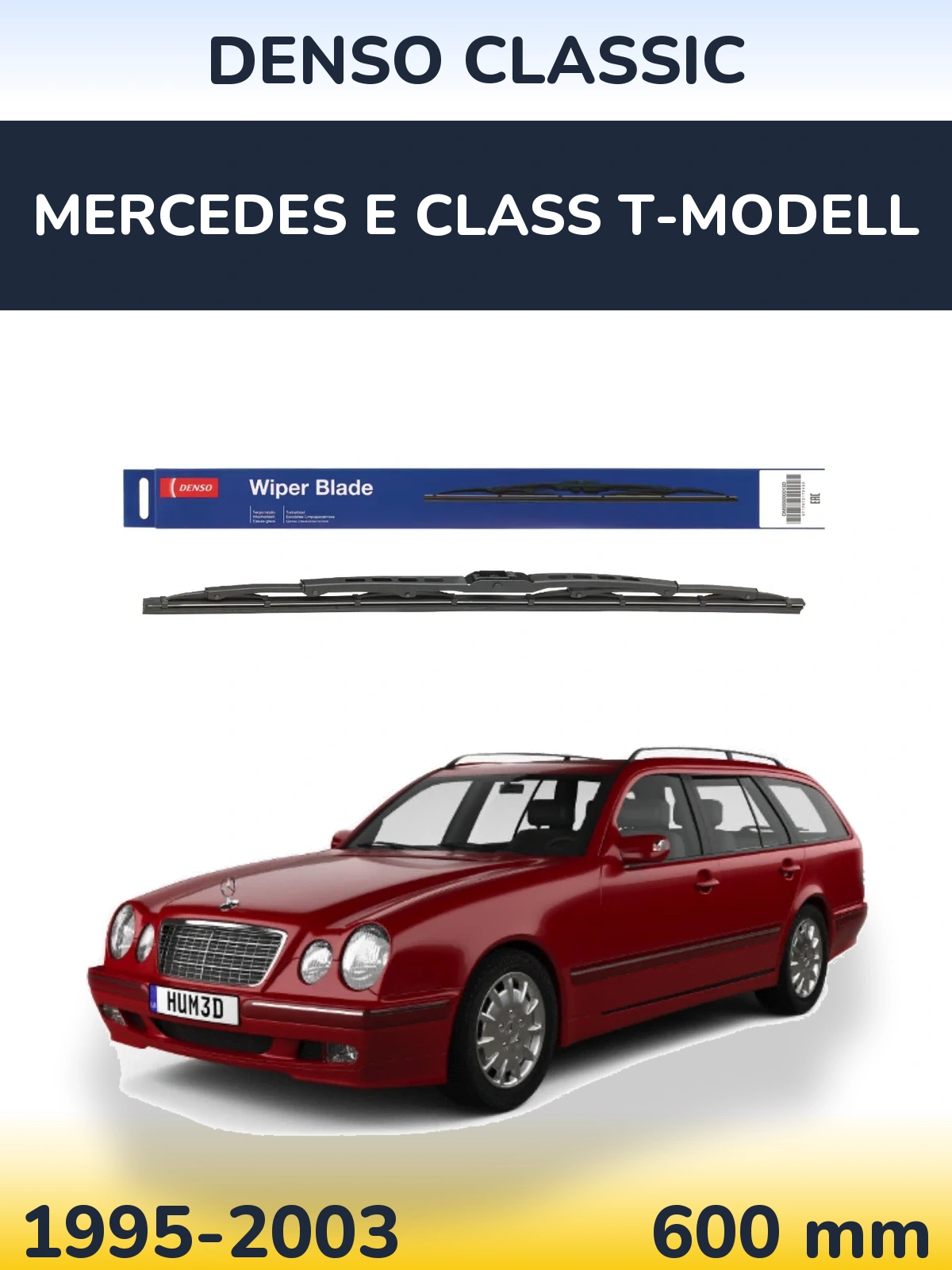 Front wiper blade Denso Classic 600 mm for Mercedes E Class T-Modell 1995-2003