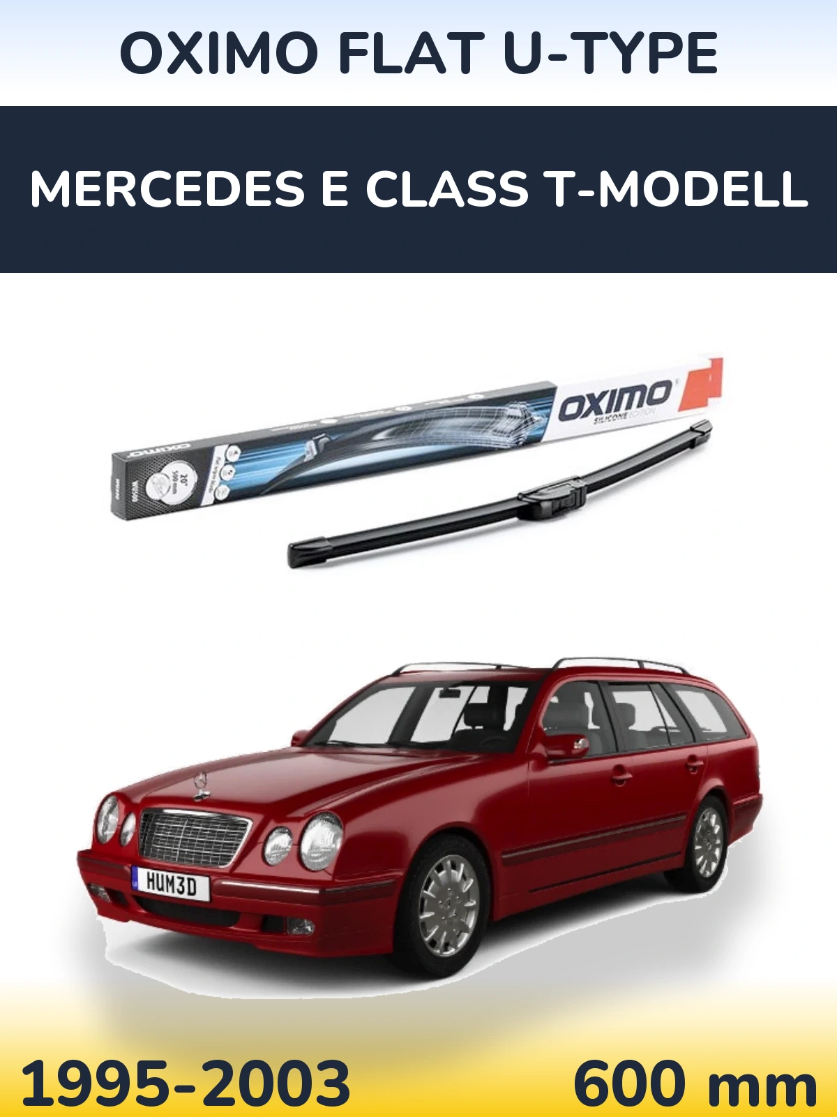Przednia wycieraczka Oximo Flat U-type 600 mm do Mercedes Klasa E T-Modell 1995-2003