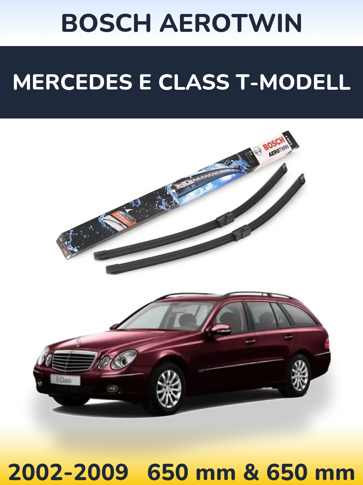 Komplet przednich wycieraczek BOSCH AeroTwin 650 & 650 mm do Mercedes Klasa E T-Modell 2002-2009