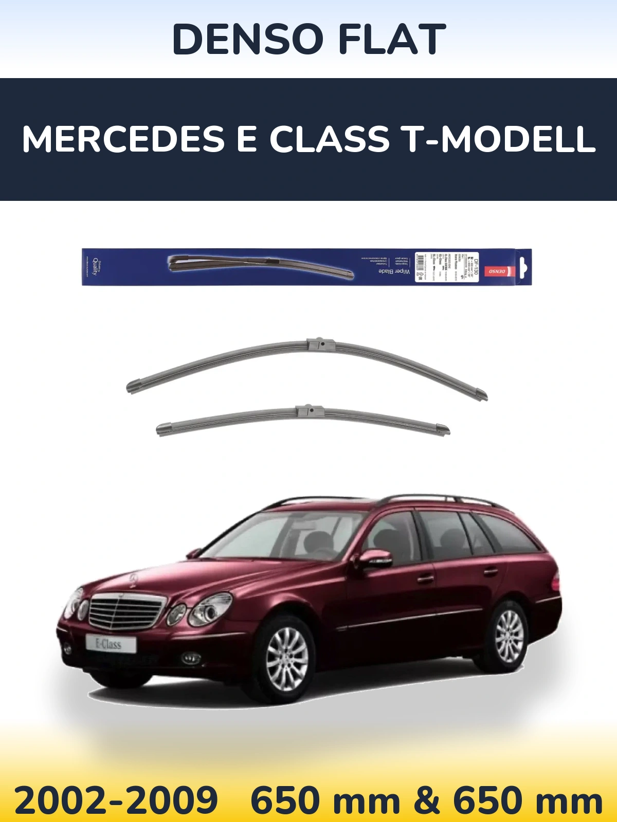 Комплект передних дворников Denso Flat 650 & 650 мм для Mercedes E Class T-Модельl 2002-2009