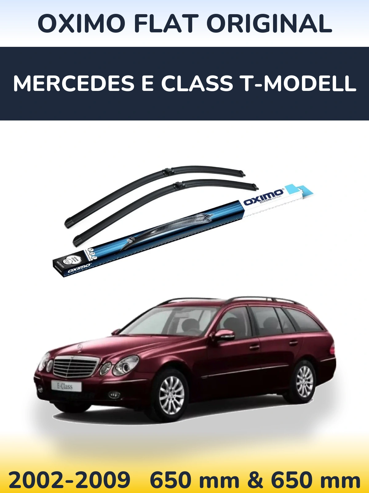 Комплект передних дворников Oximo Flat Original 650 & 650 мм для Mercedes E Class T-Модельl 2002-2009
