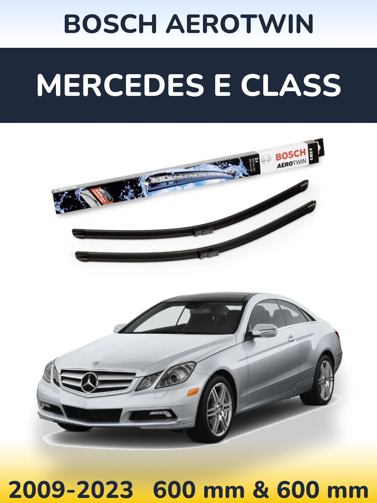 Komplet przednich wycieraczek BOSCH AeroTwin 600 & 600 mm do Mercedes Klasa E 2009-2023