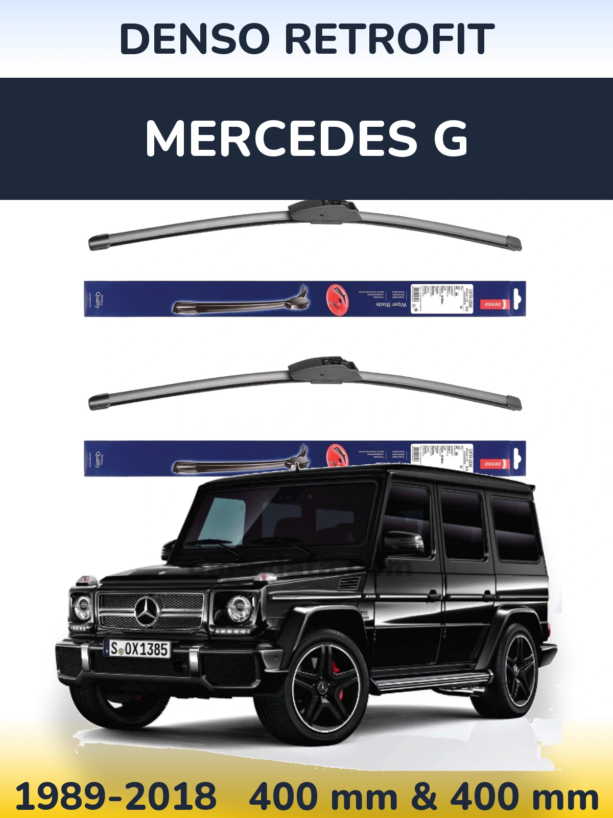 Комплект передних дворников Denso Retrofit 400 & 400 мм для Mercedes G 1989-2018