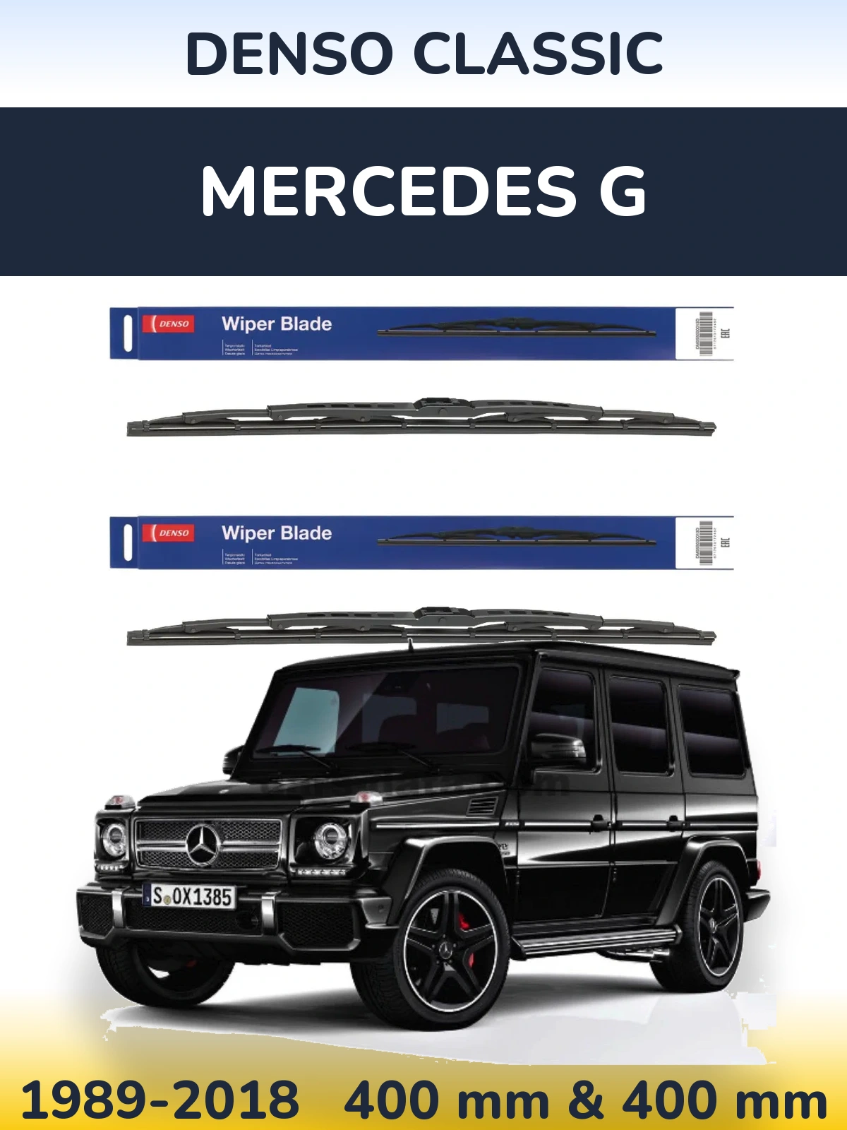 Komplet przednich wycieraczek Denso Classic 400 & 400 mm do Mercedes G 1989-2018