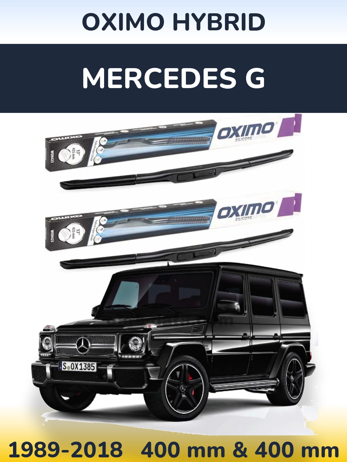 Комплект передних дворников Oximo Hybrid 400 & 400 мм для Mercedes G 1989-2018