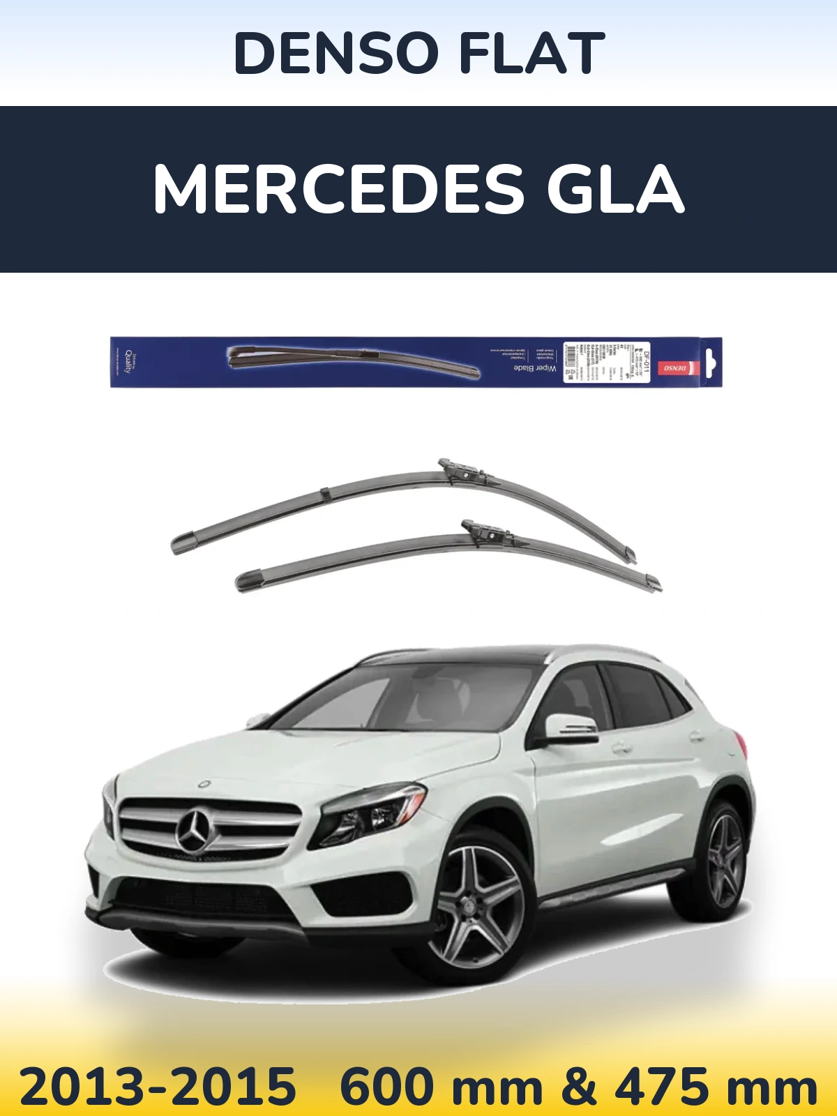 Komplet przednich wycieraczek Denso Flat 600 & 475 mm do Mercedes GLA 2013-2015