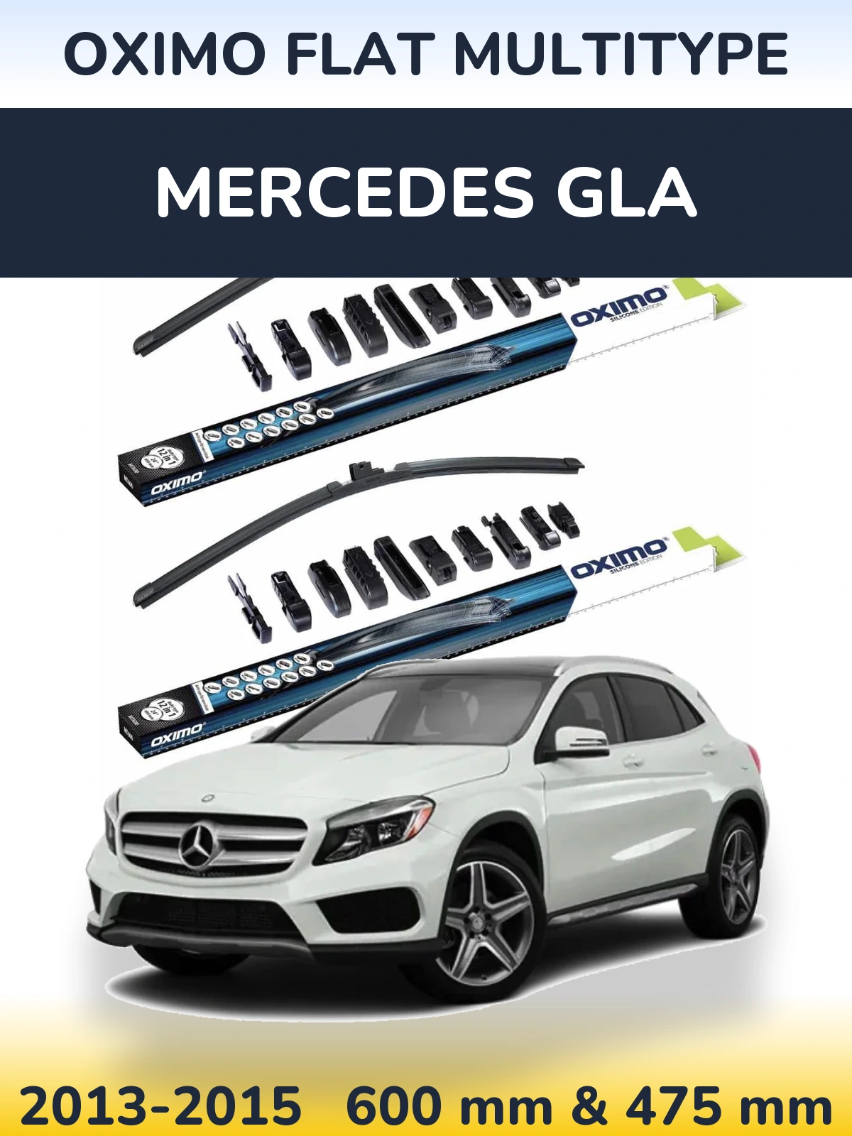 Komplet przednich wycieraczek Oximo Flat MultiType 600 & 475 mm do Mercedes GLA 2013-2015
