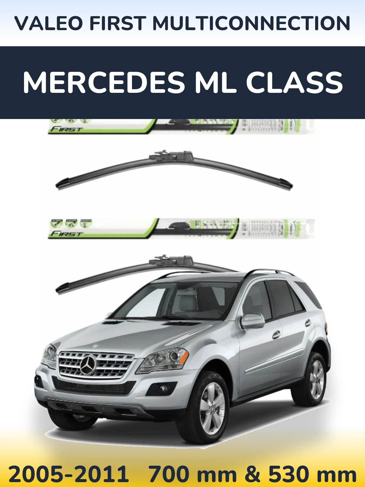 Komplet przednich wycieraczek Valeo First MultiConnection 700 & 530 mm do Mercedes Klasa ML 2005-2011