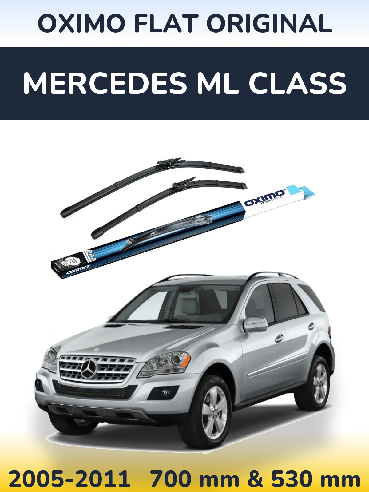Комплект передних дворников Oximo Flat Original 700 & 530 мм для Mercedes ML Class 2005-2011