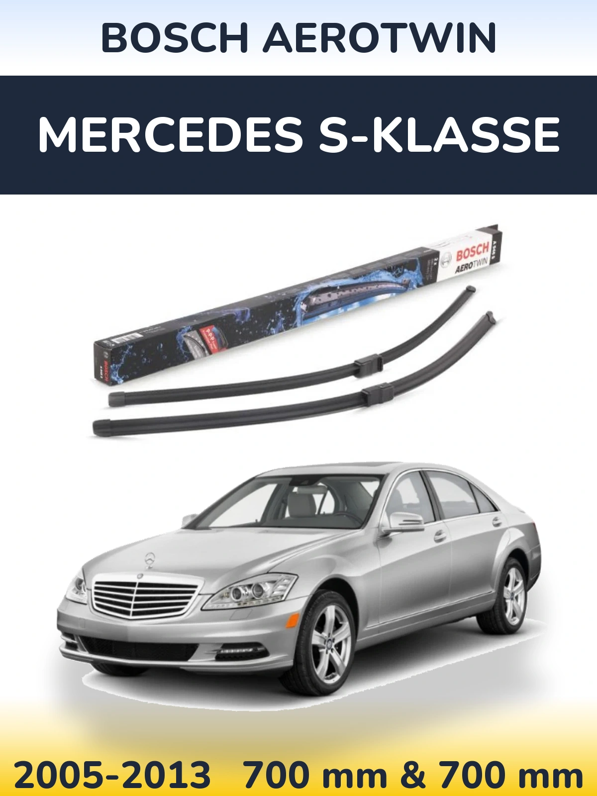 Комплект передніх щіток BOSCH AeroTwin 680 & 680 мм для Mercedes S-Klasse 2005-2013