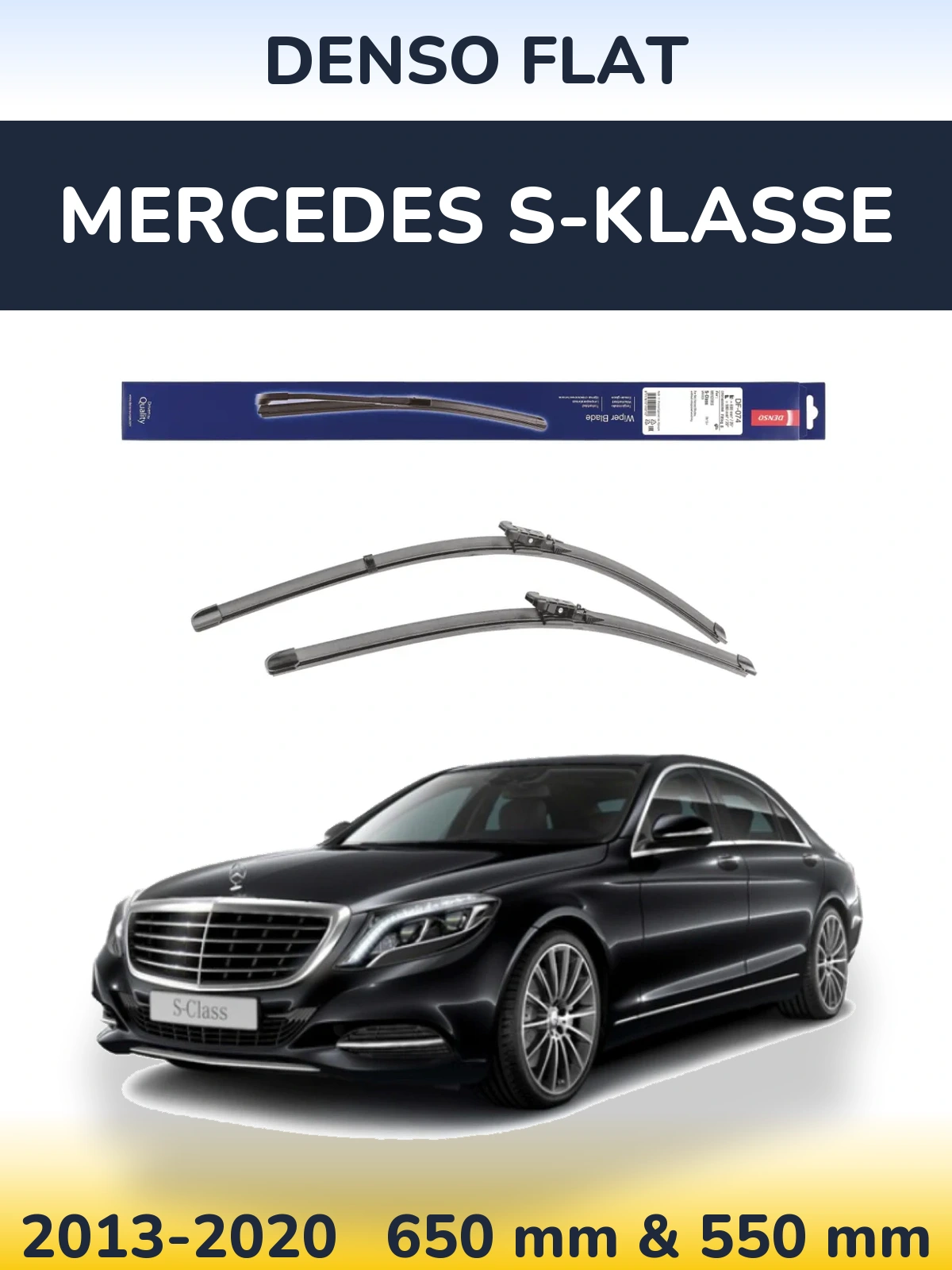 Komplet przednich wycieraczek Denso Flat 650 & 550 mm do Mercedes S-Klasse 2013-2020