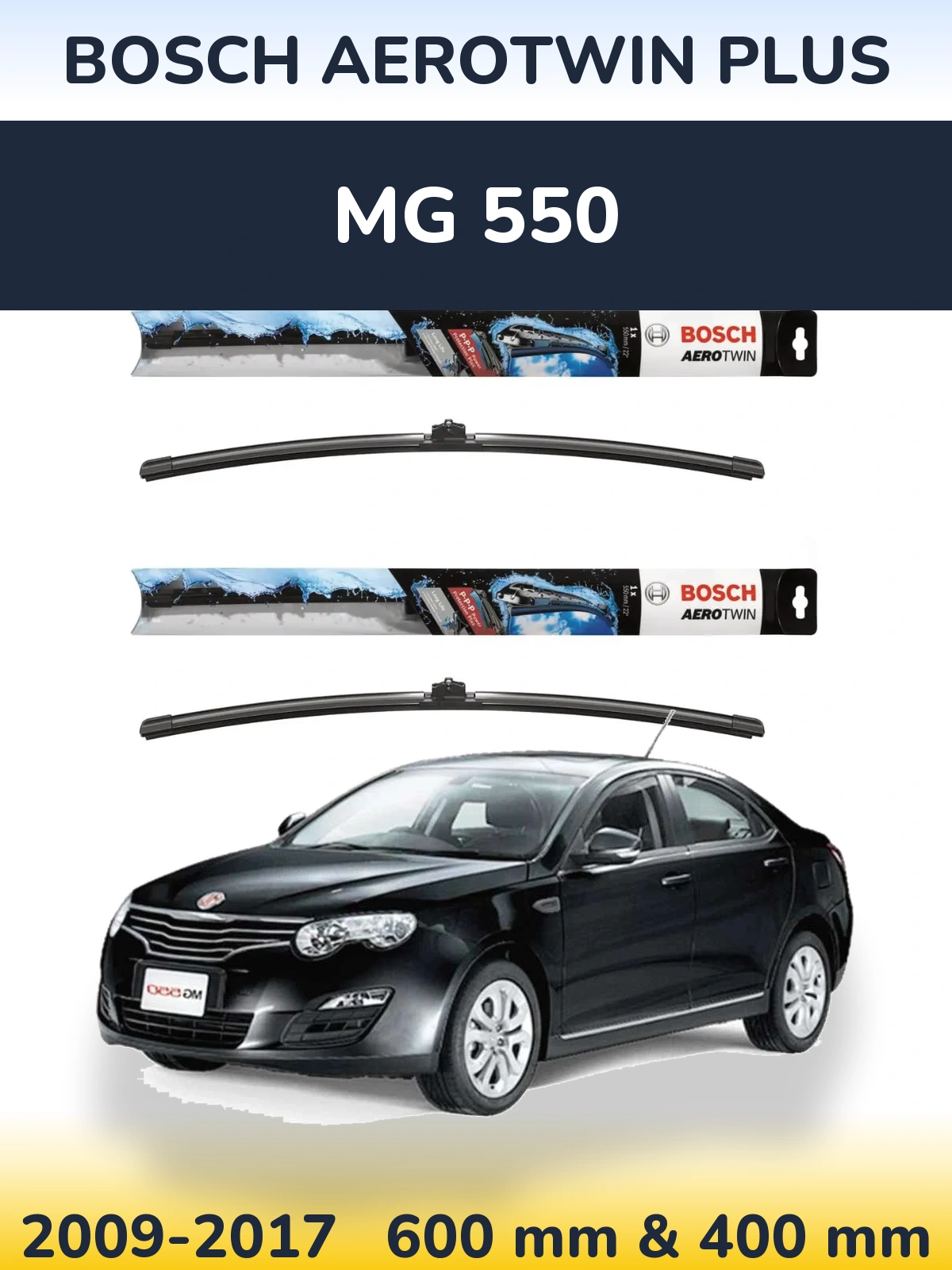 Комплект передніх щіток BOSCH AeroTwin Plus 600 & 400 мм для MG 550 2009-2017