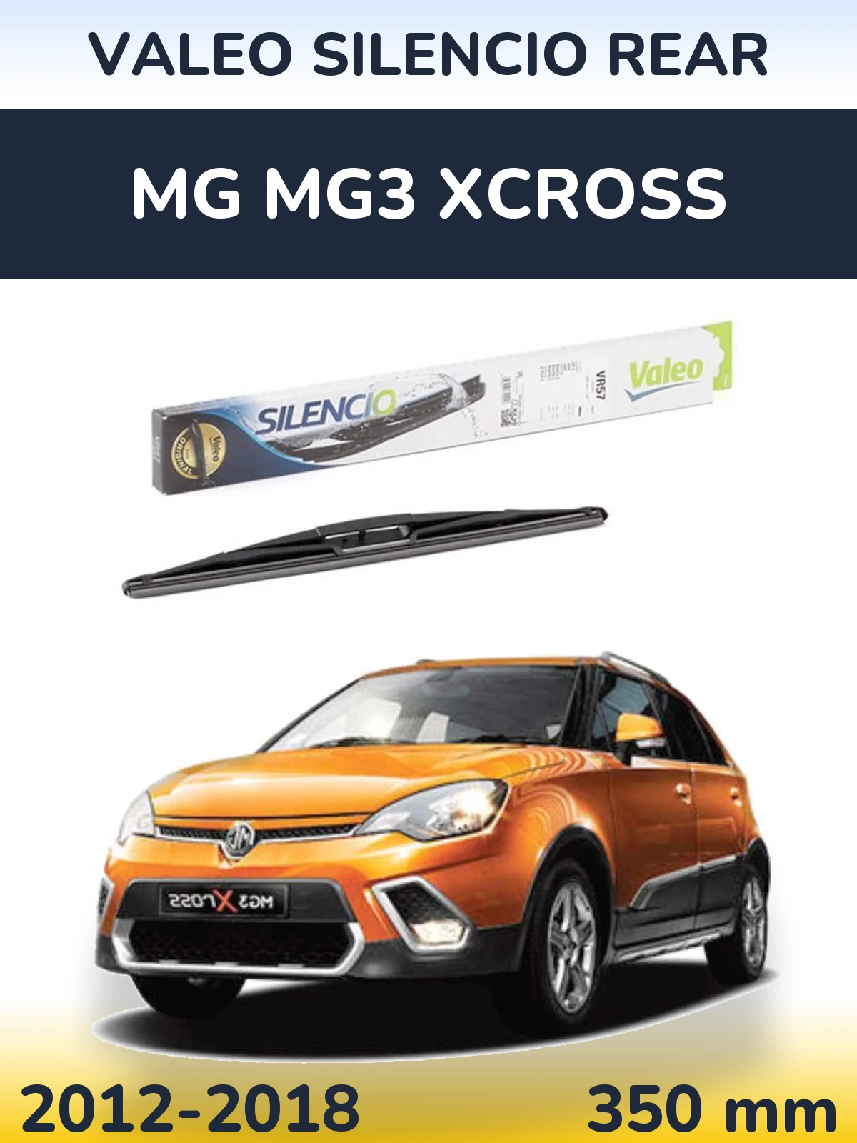 Rear wiper blade Valeo Silencio Rear 345 mm for MG MG3 Xcross 2012-2018