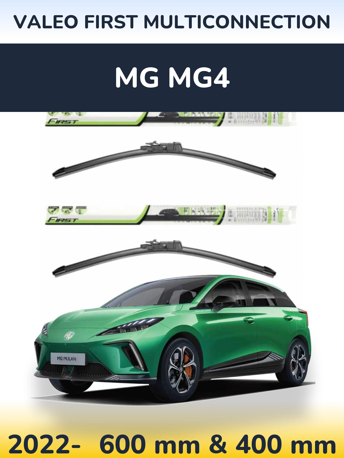 Komplet przednich wycieraczek Valeo First MultiConnection 600 & 400 mm do MG MG4 2022-2026