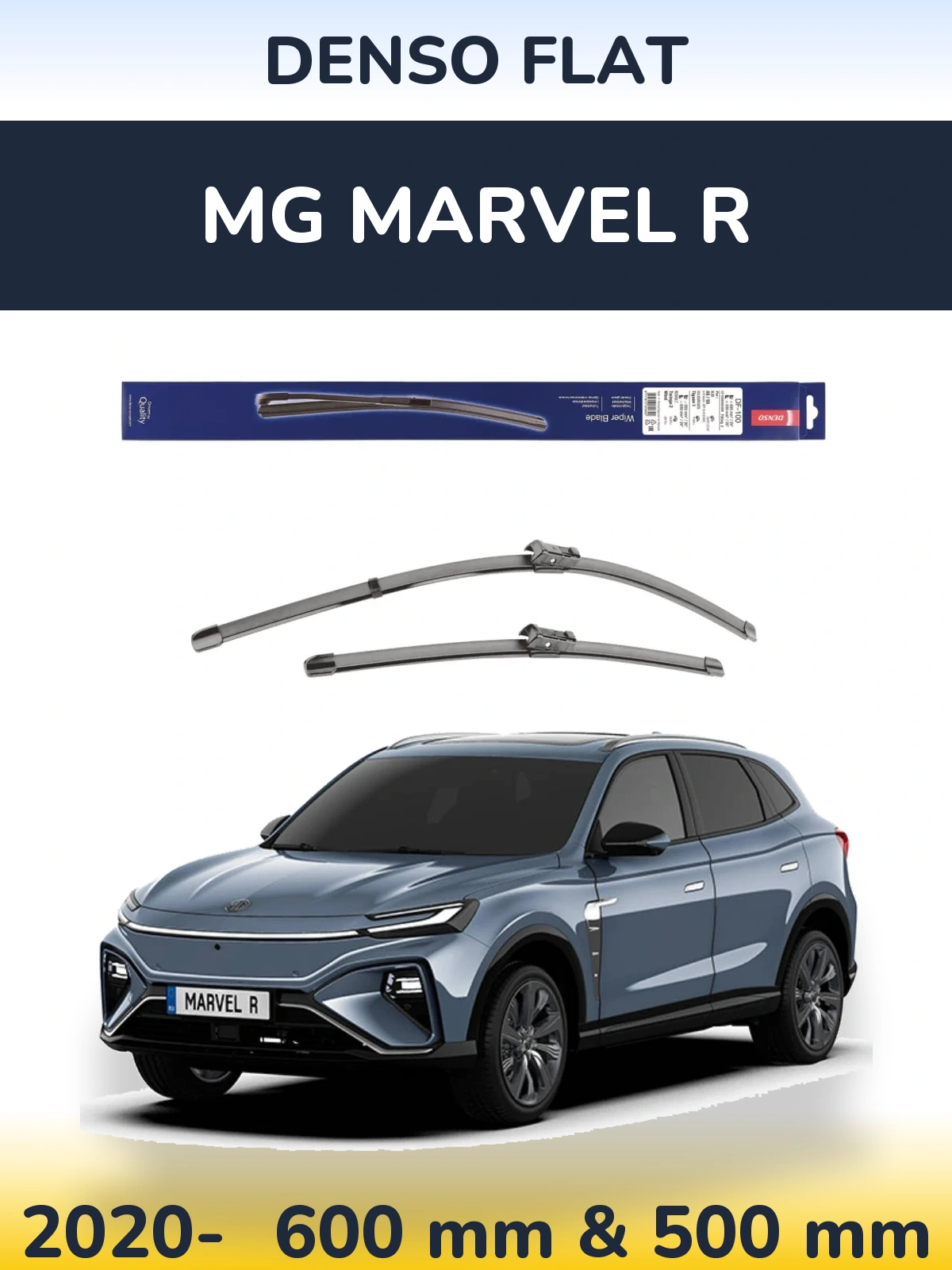 Комплект передніх щіток Denso Flat 600 & 500 мм для MG Marvel R 2020-2026