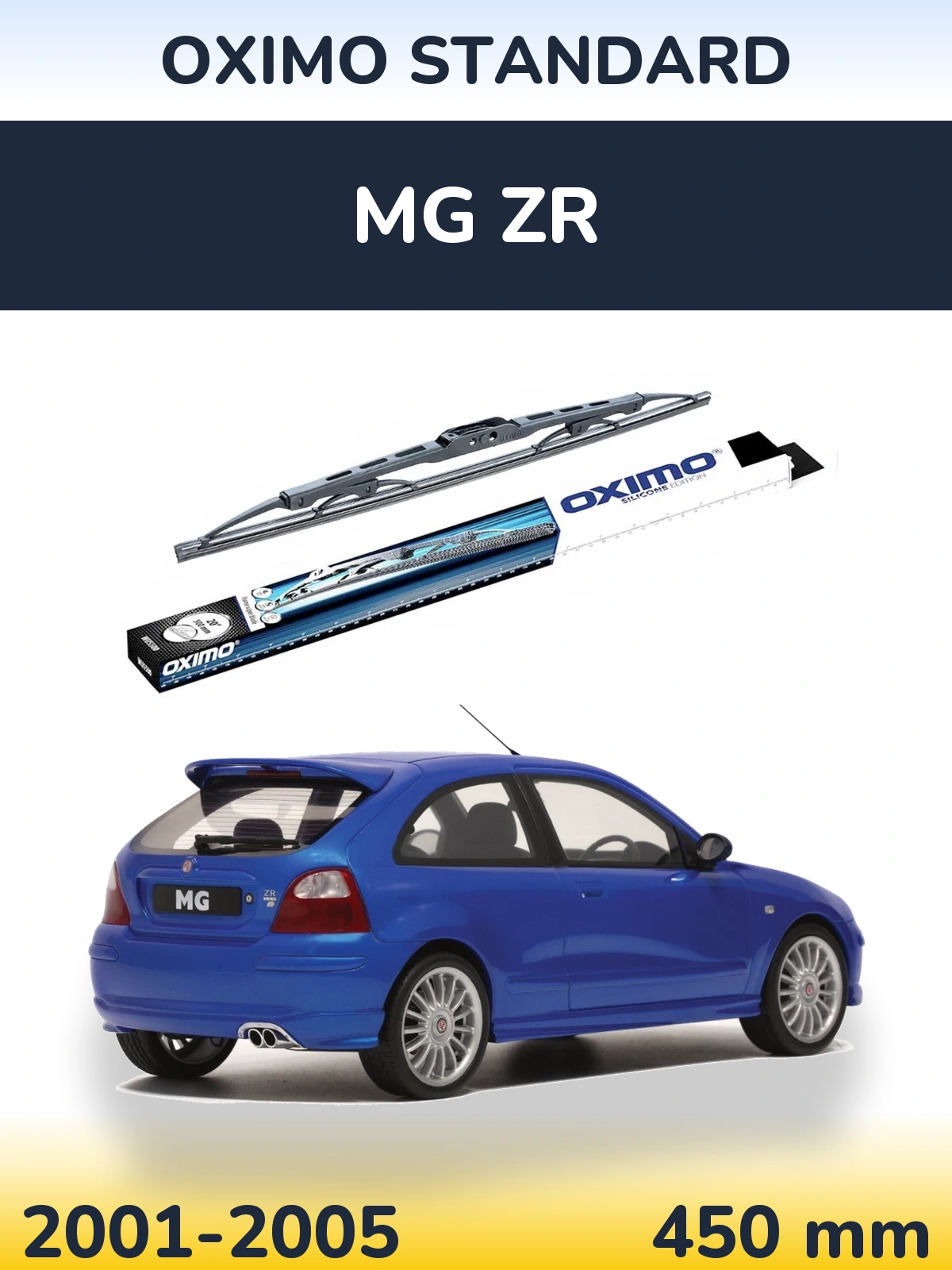 Rear wiper blade Oximo Standard 450 mm for MG ZR 2001-2005