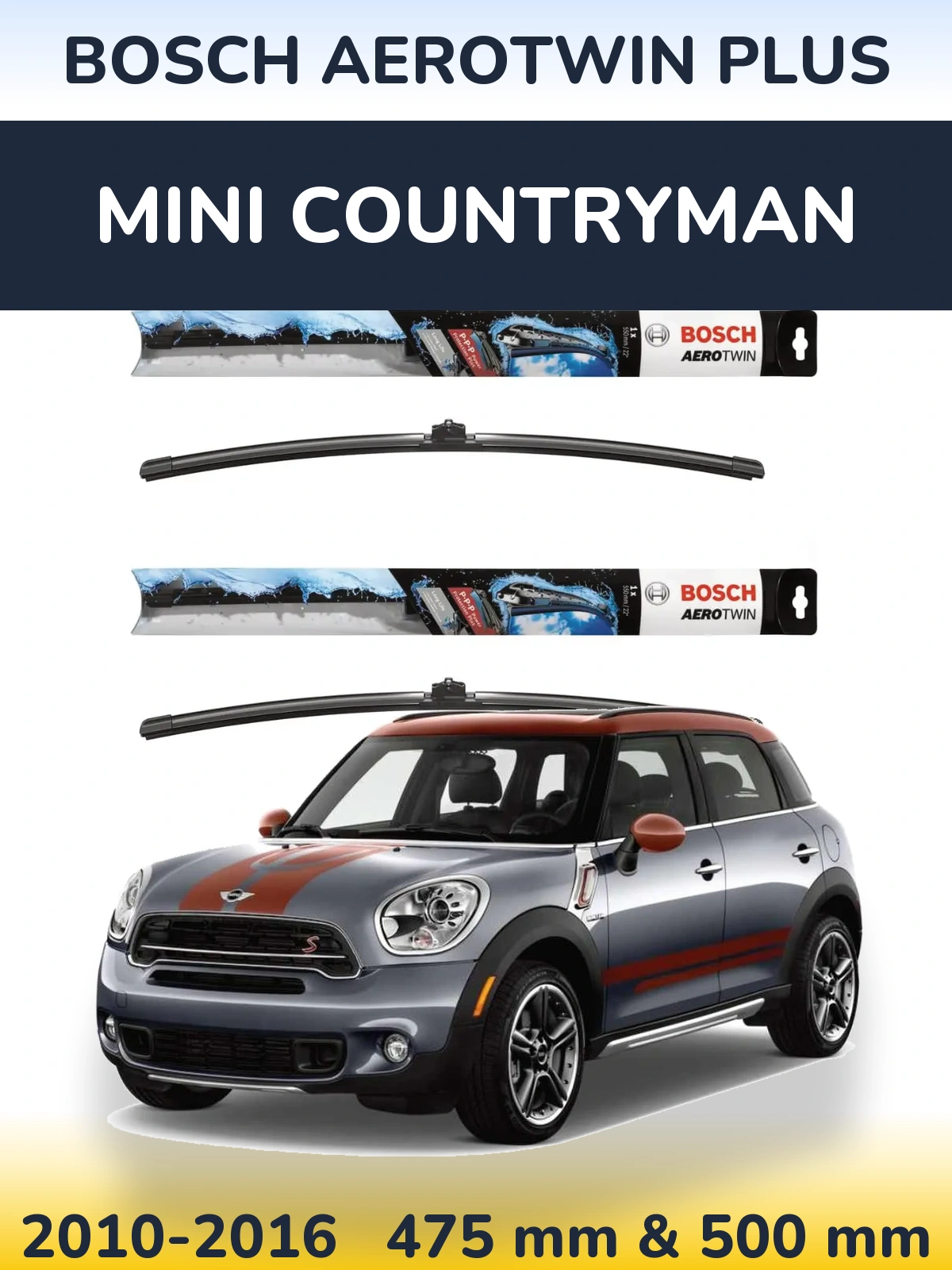 Komplet przednich wycieraczek BOSCH AeroTwin Plus 475 & 500 mm do MINI Countryman 2010-2016