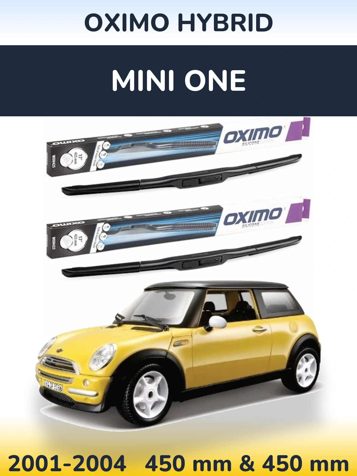 Комплект передних дворников Oximo Hybrid 450 & 450 мм для MINI One 2001-2004