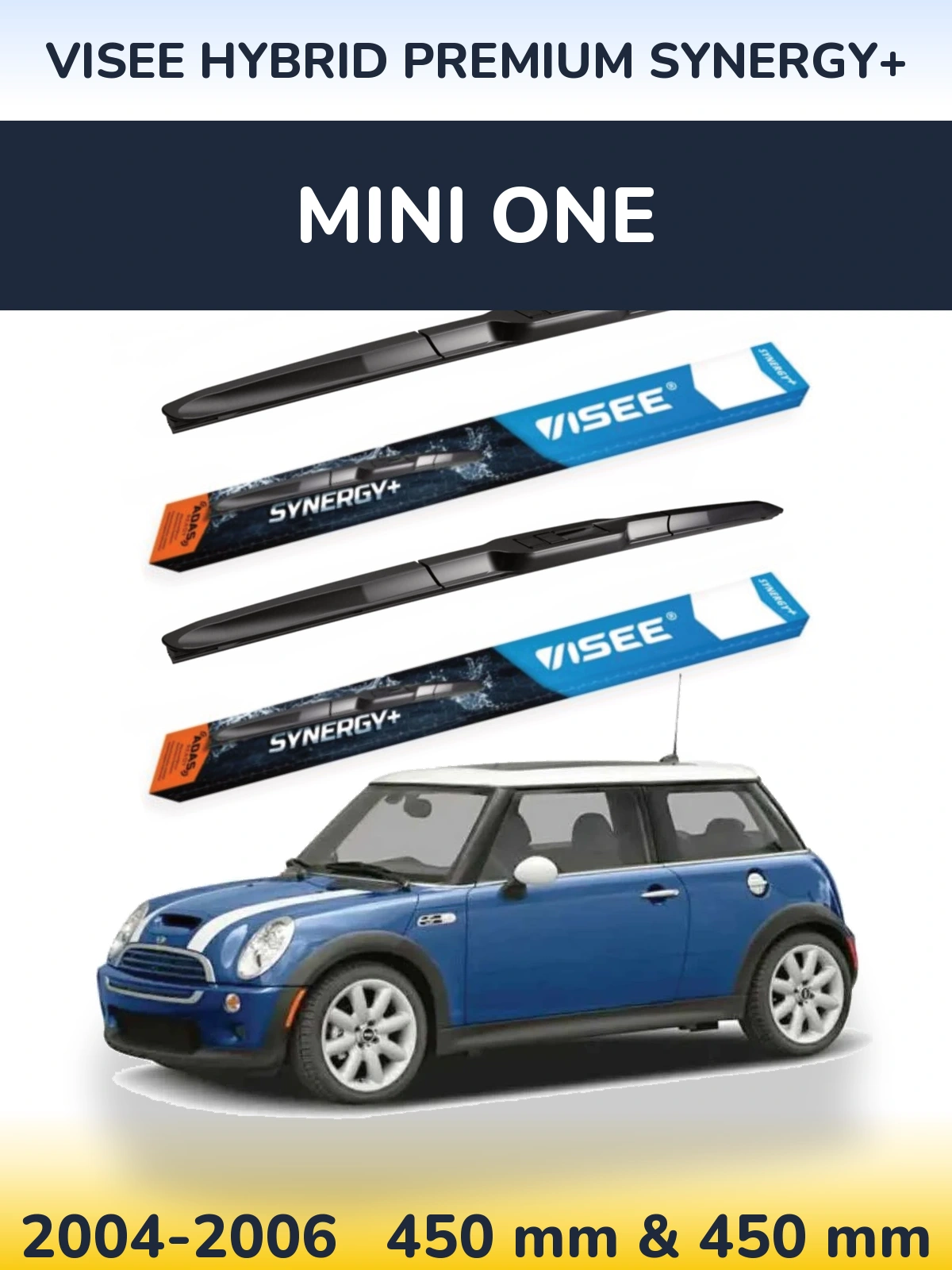 Комплект передних дворников VISEE HYBRID PREMIUM SYNERGY+ 450 & 450 мм для MINI One 2004-2006
