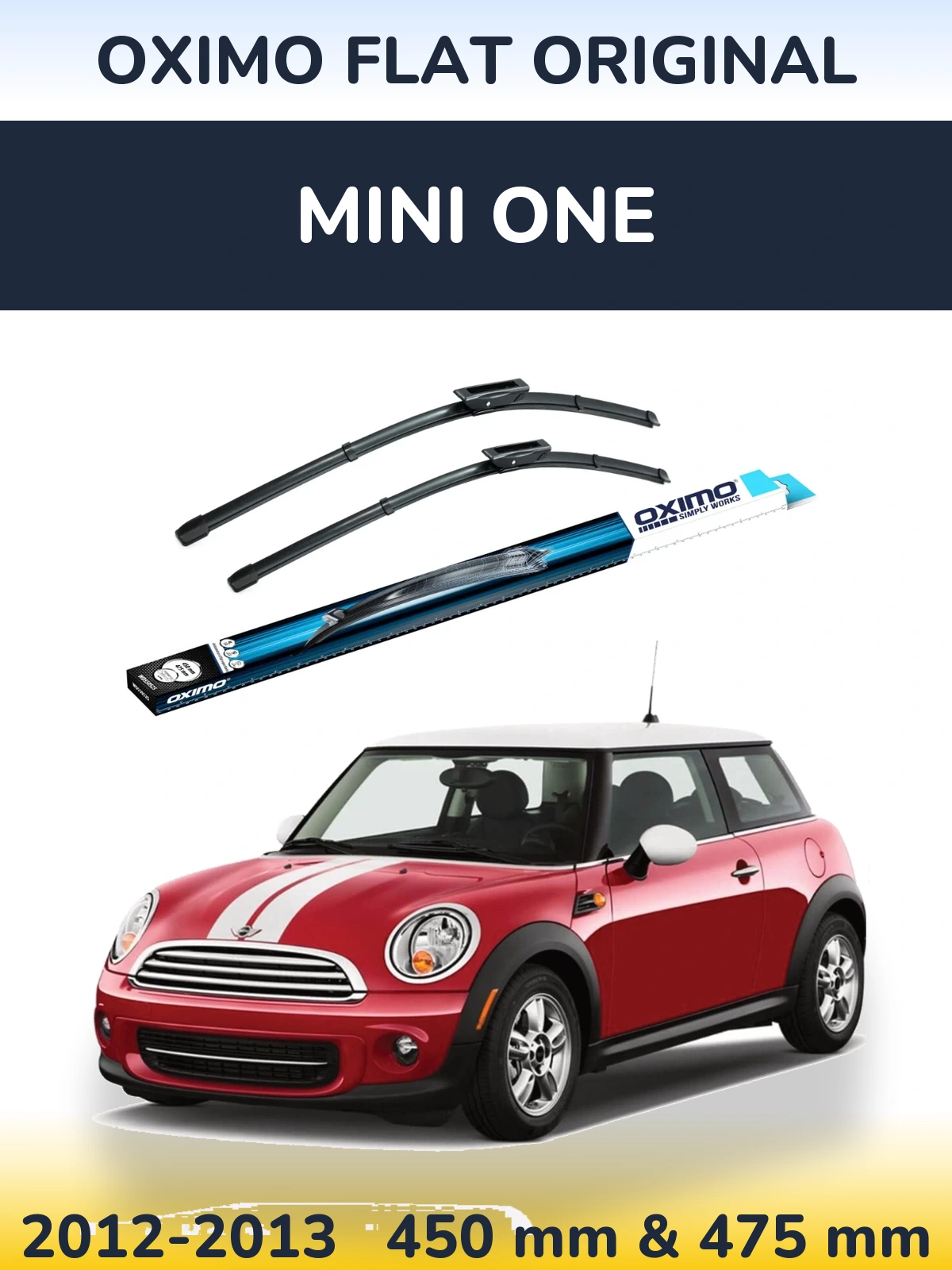 Комплект передніх щіток Oximo Flat Original 450 & 475 мм для MINI One 2012-2013