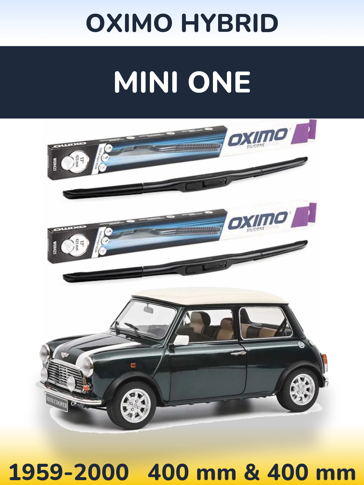 Комплект передних дворников Oximo Hybrid 400 & 400 мм для MINI One 1959-2000
