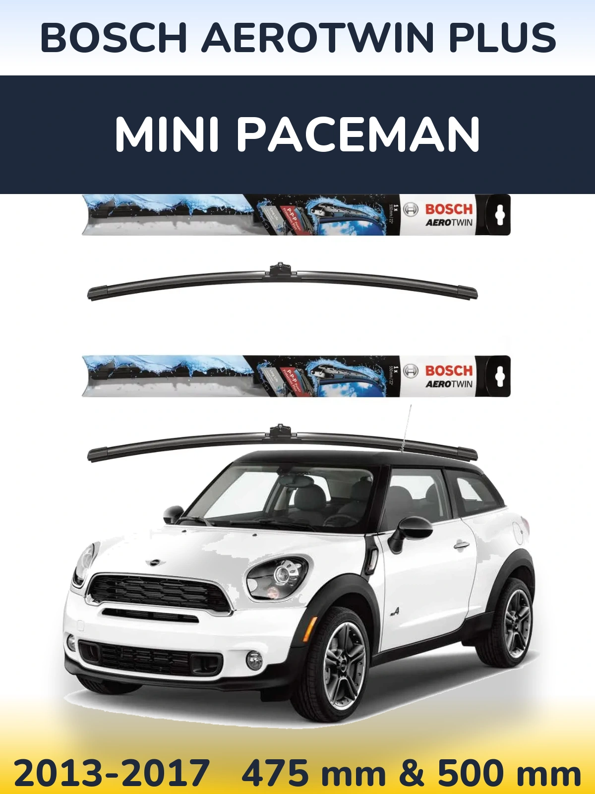 Komplet przednich wycieraczek BOSCH AeroTwin Plus 475 & 500 mm do MINI Paceman 2013-2017