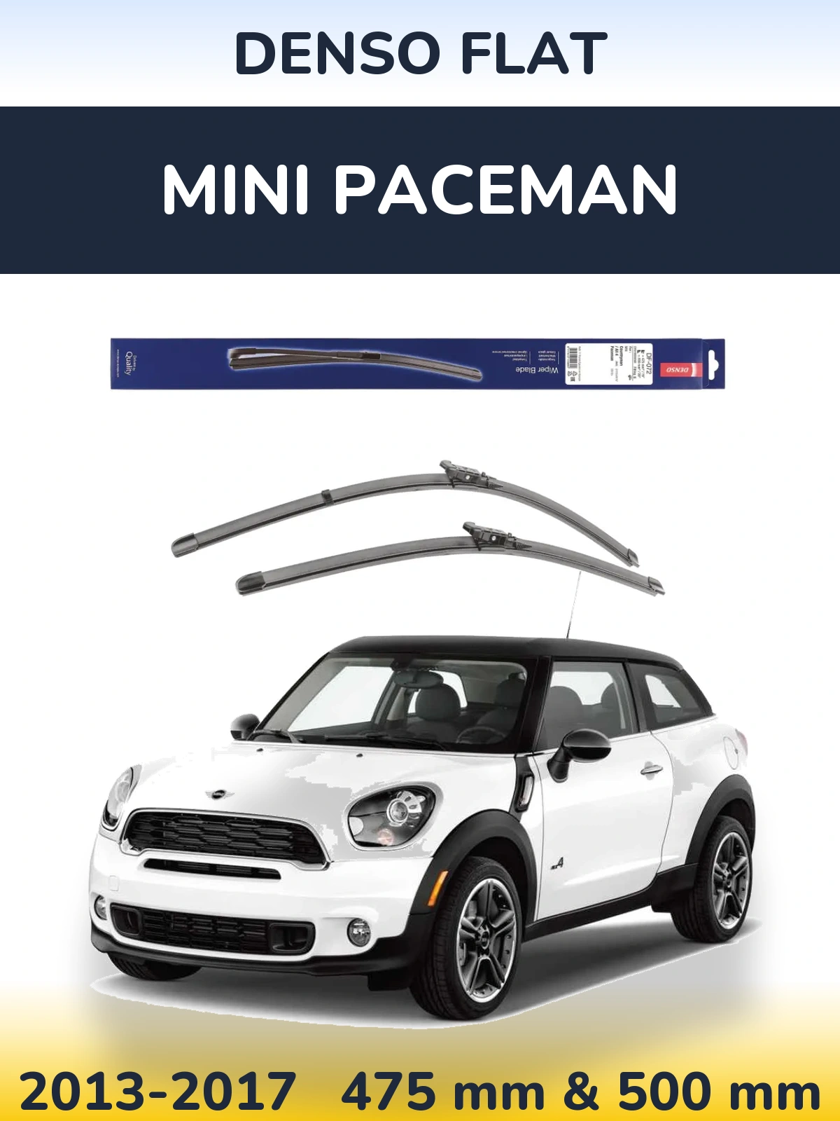 Komplet przednich wycieraczek Denso Flat 475 & 500 mm do MINI Paceman 2013-2017