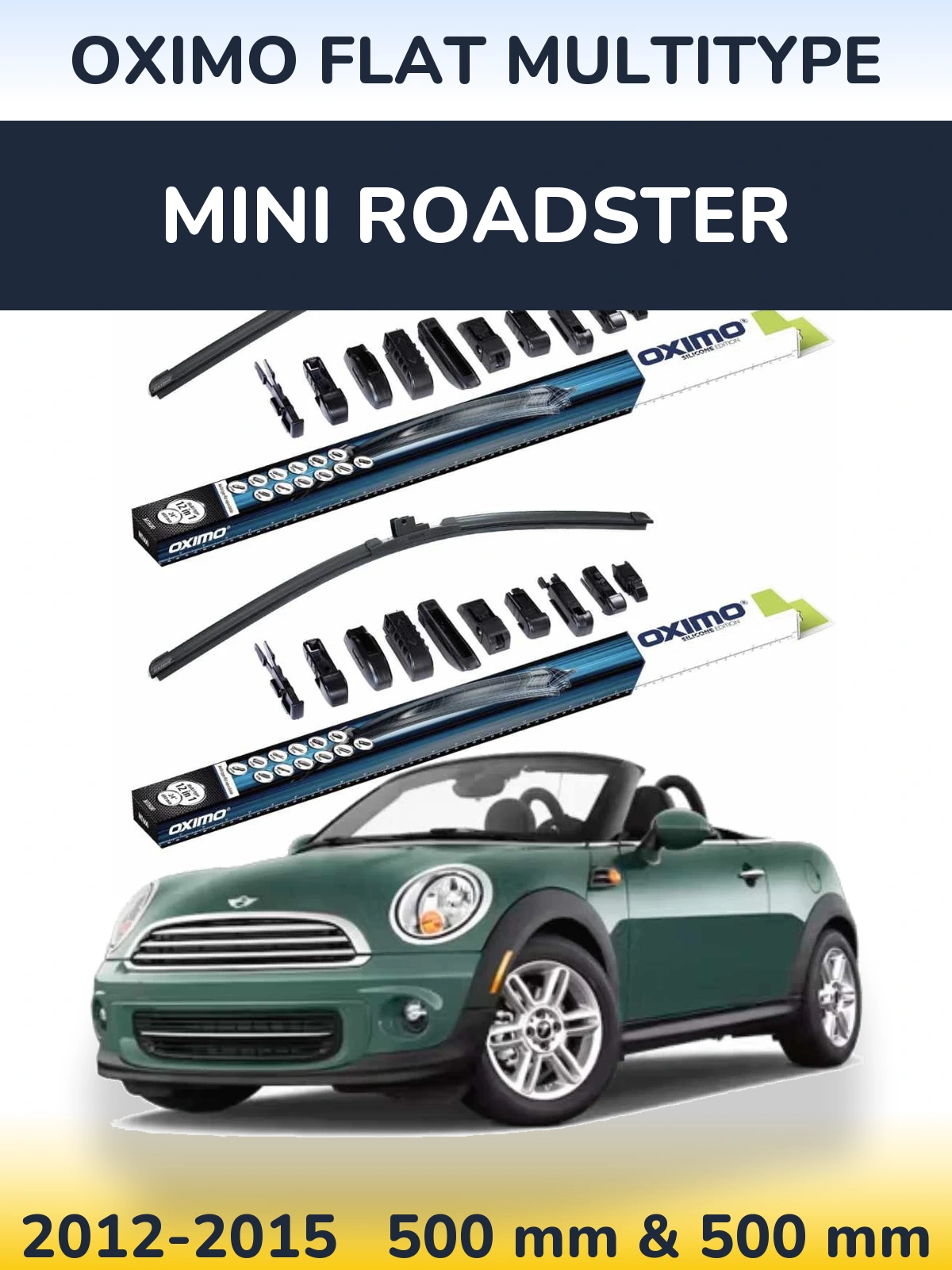 Комплект передних дворников Oximo Flat MultiТипe 500 & 500 мм для MINI Roadster 2012-2015