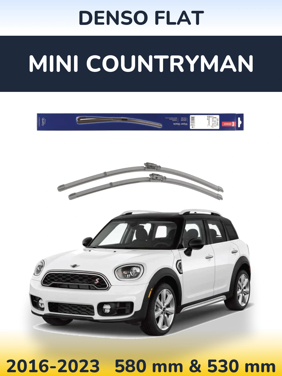 Комплект передних дворников Denso Flat 580 & 530 мм для MINI Countryman 2016-2023