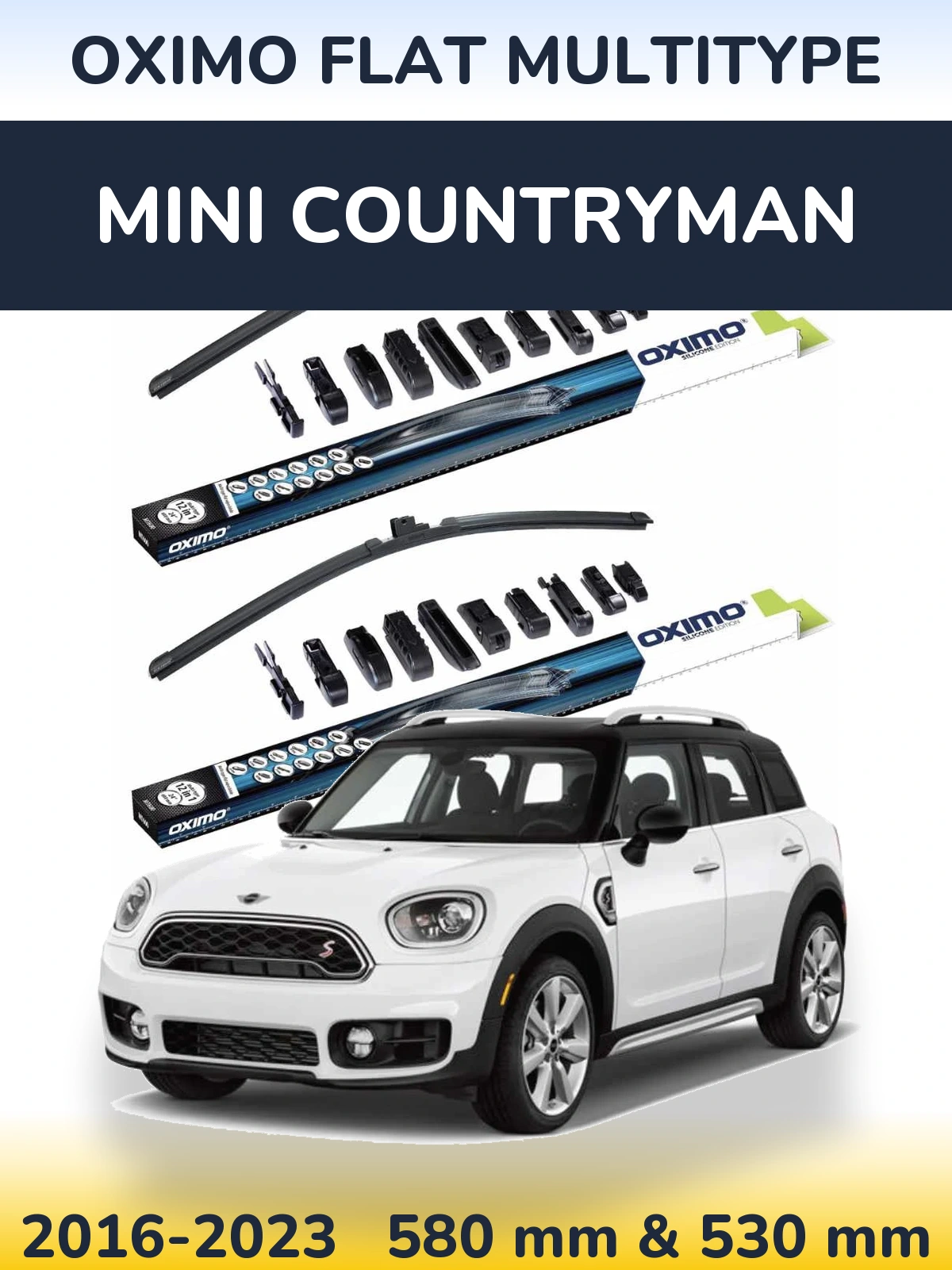 Комплект передних дворников Oximo Flat MultiТипe 580 & 530 мм для MINI Countryman 2016-2023
