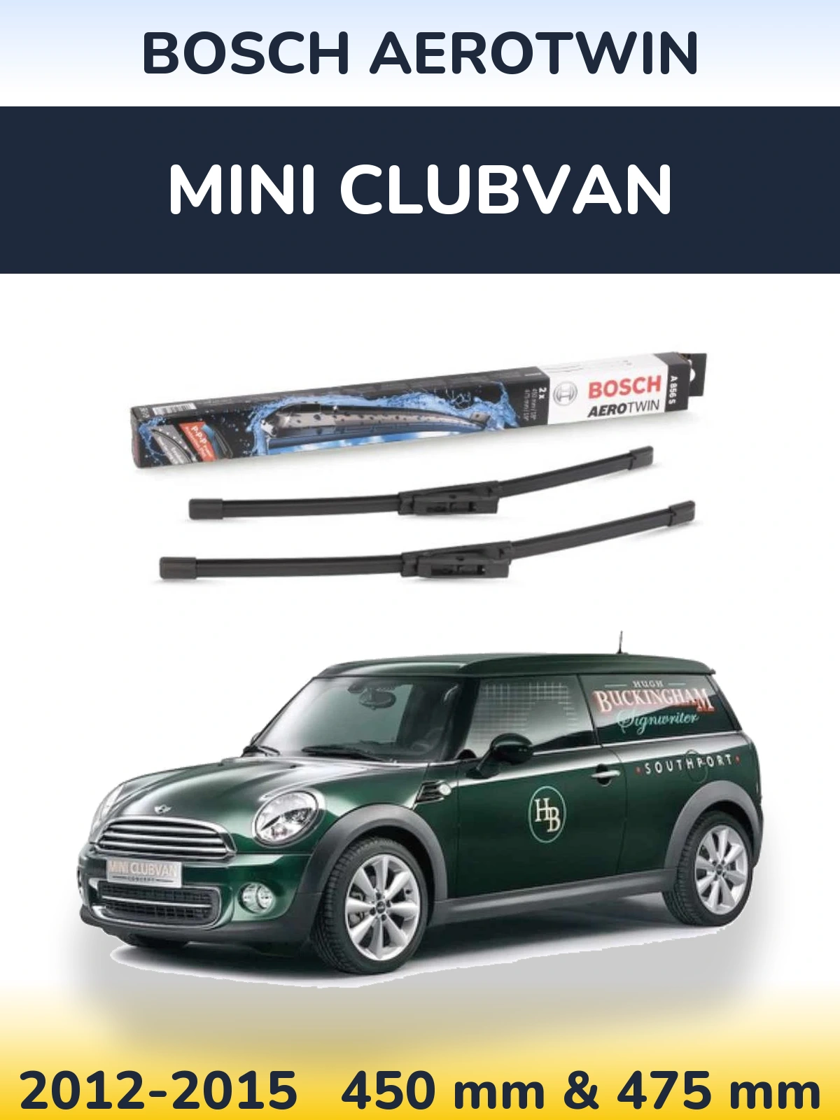 Комплект передних дворников BOSCH AeroTwin 450 & 475 мм для MINI Clubvan 2012-2015
