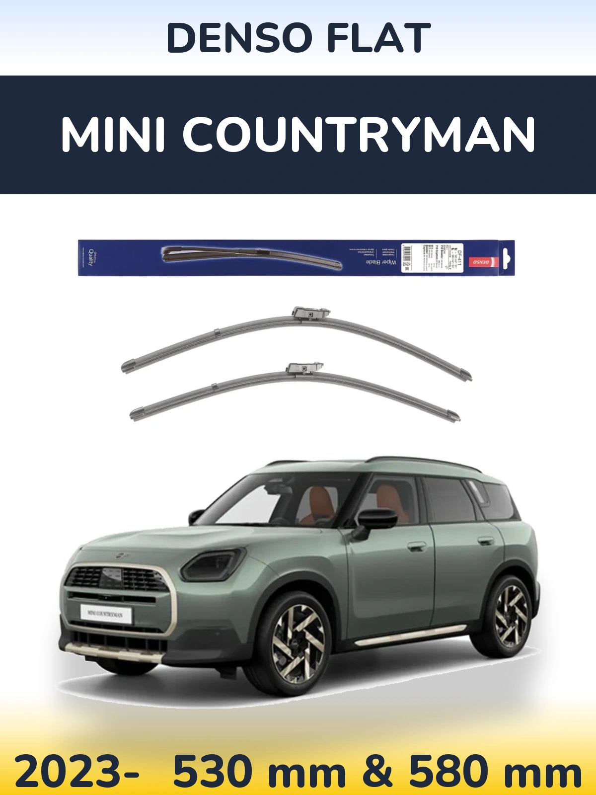 Комплект передніх щіток Denso Flat 530 & 580 мм для MINI Countryman 2023-2026