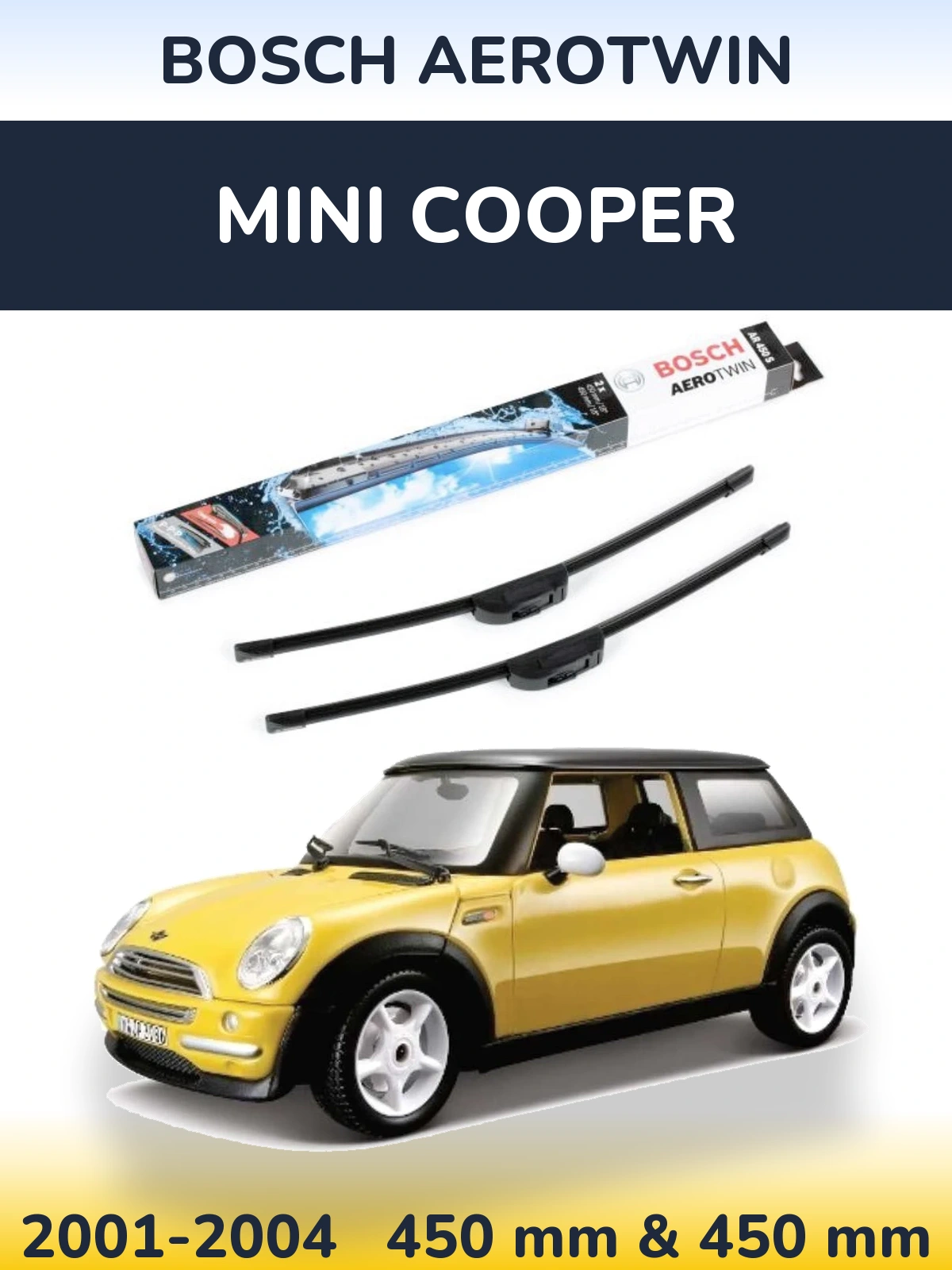 Komplet przednich wycieraczek BOSCH AeroTwin 450 & 450 mm do MINI Cooper 2001-2004