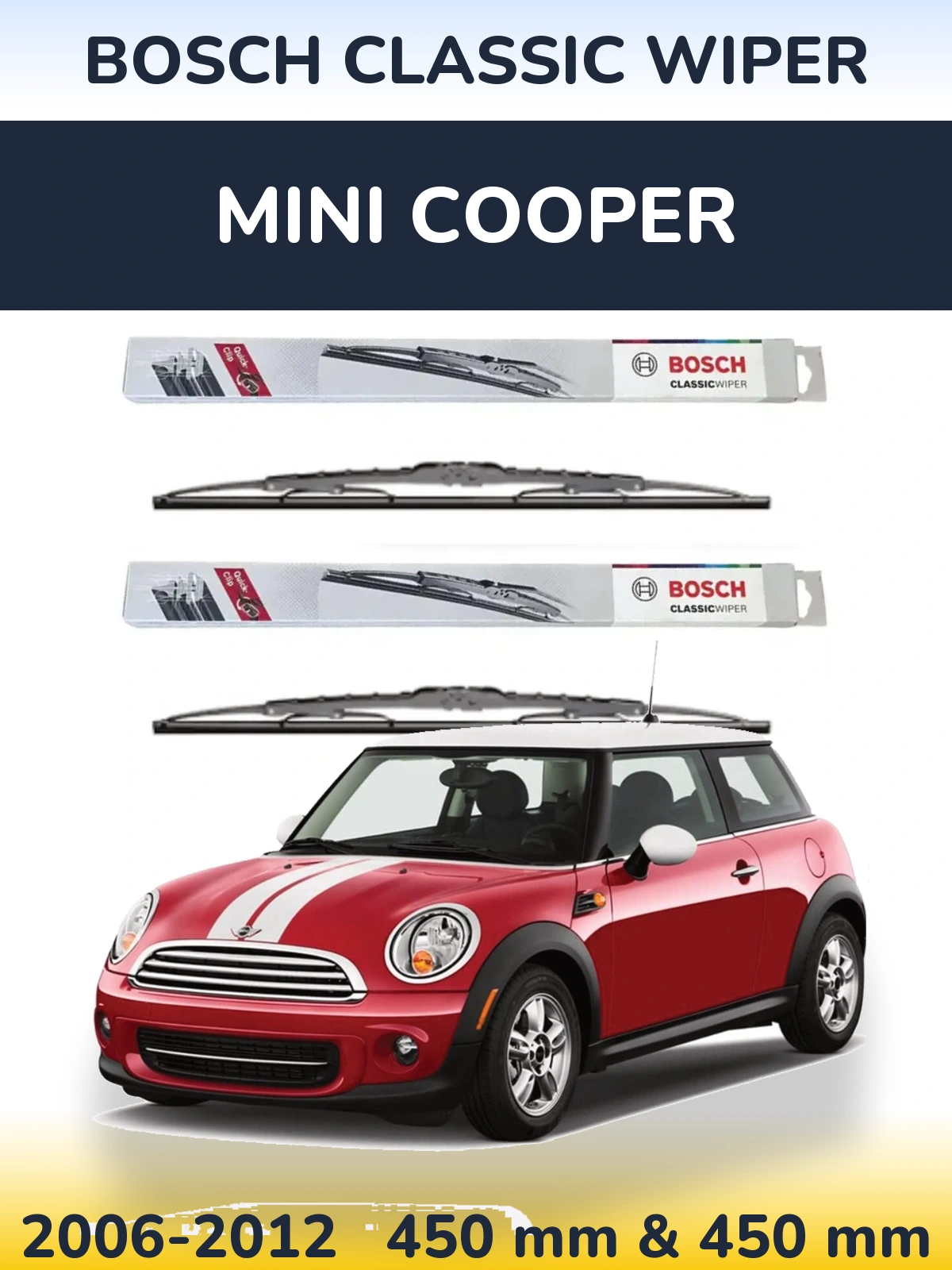Komplet przednich wycieraczek BOSCH Classic Wiper 450 & 450 mm do MINI Cooper 2006-2012