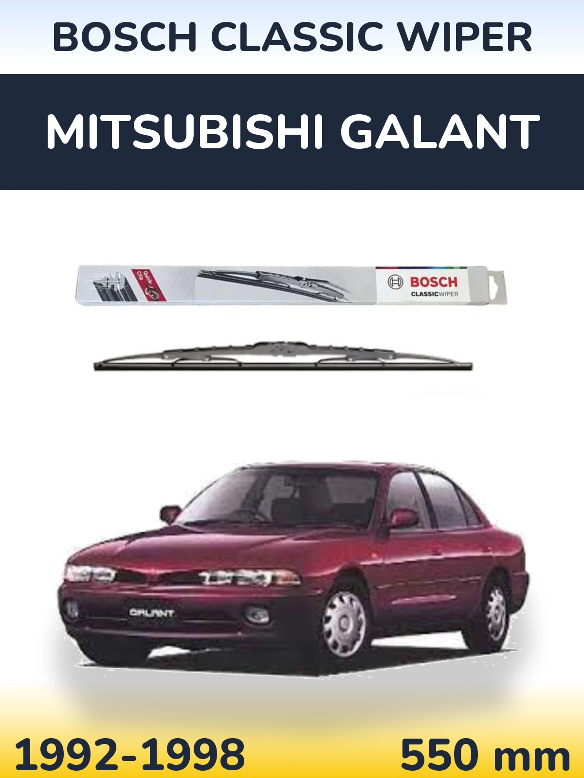 Rear wiper blade BOSCH Classic Wiper 550 mm for Mitsubishi Galant 1992-1998