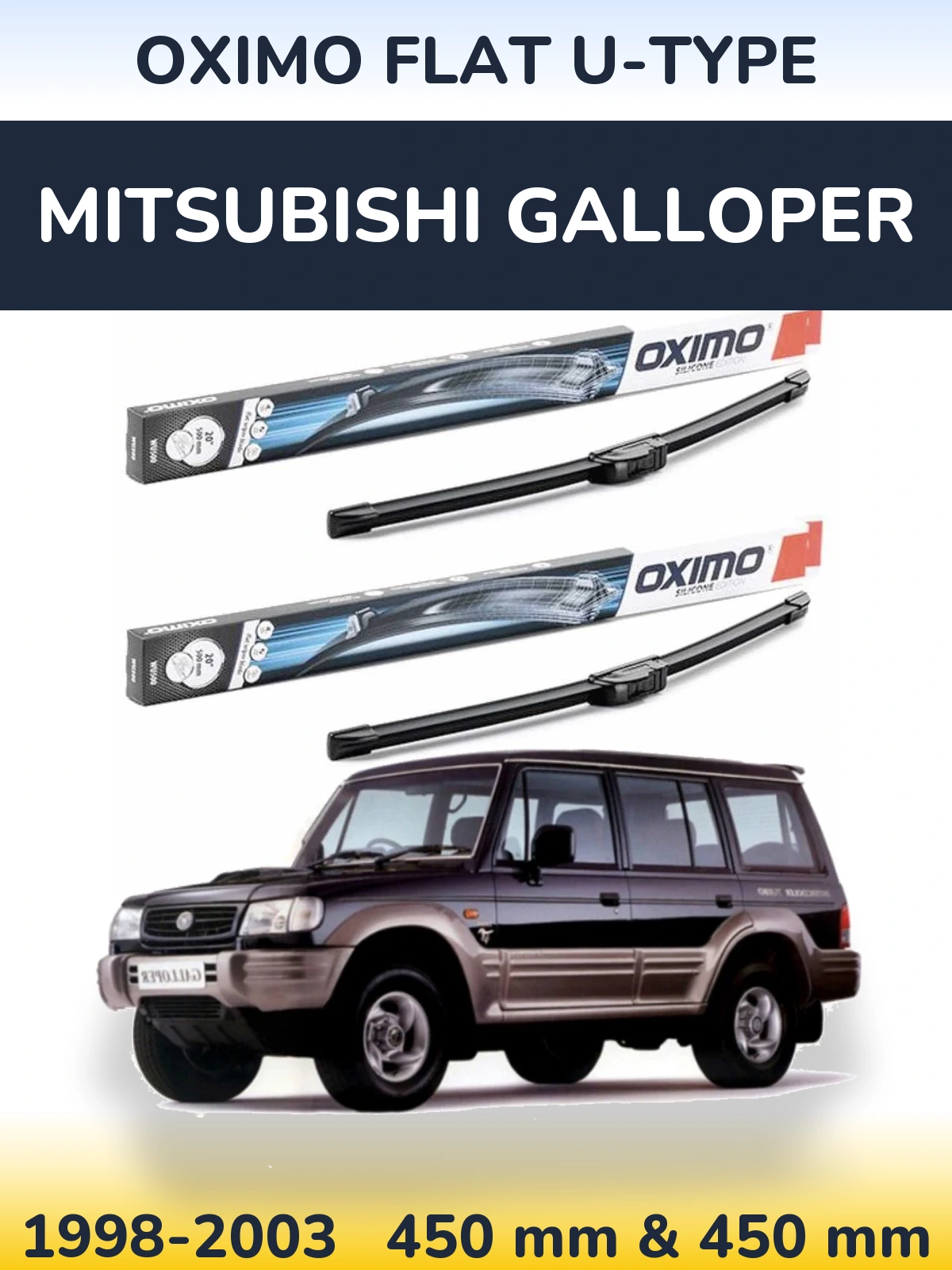 Komplet przednich wycieraczek Oximo Flat U-type 450 & 450 mm do Mitsubishi Galloper 1998-2003