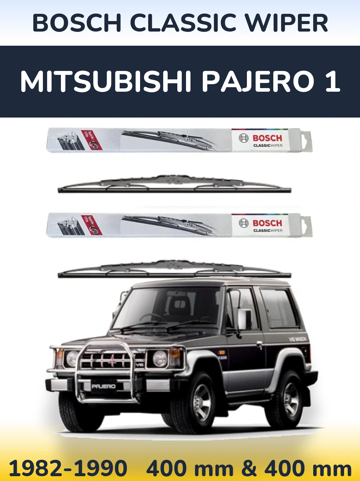 Komplet przednich wycieraczek BOSCH Classic Wiper 400 & 400 mm do Mitsubishi Pajero 1 1982-1990