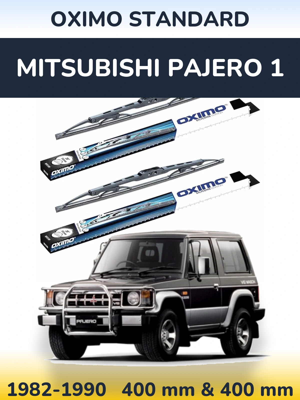 Komplet przednich wycieraczek Oximo Standard 400 & 400 mm do Mitsubishi Pajero 1 1982-1990