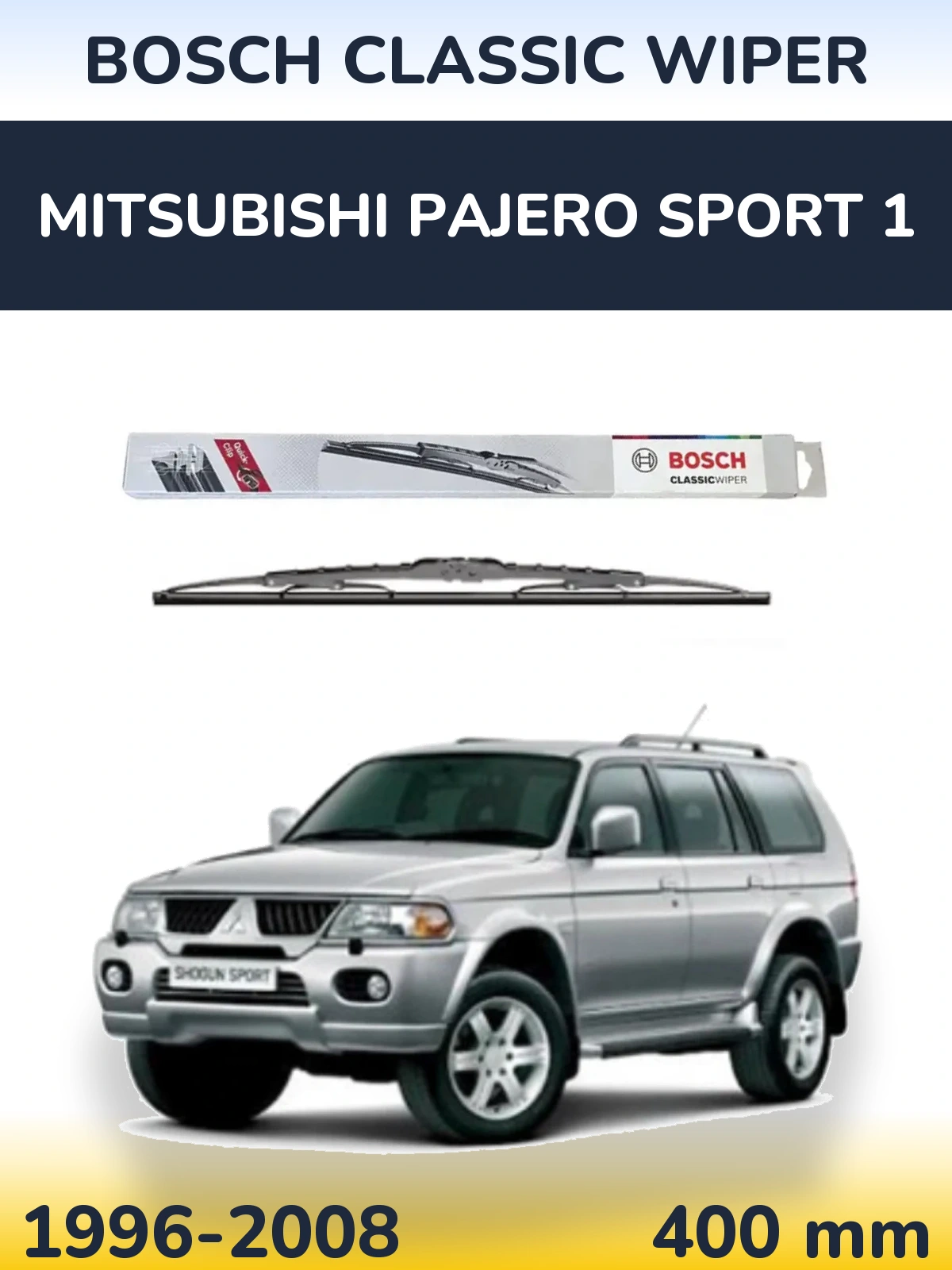 Tylna wycieraczka BOSCH Classic Wiper 400 mm do Mitsubishi Pajero Sport 1 1996-2008